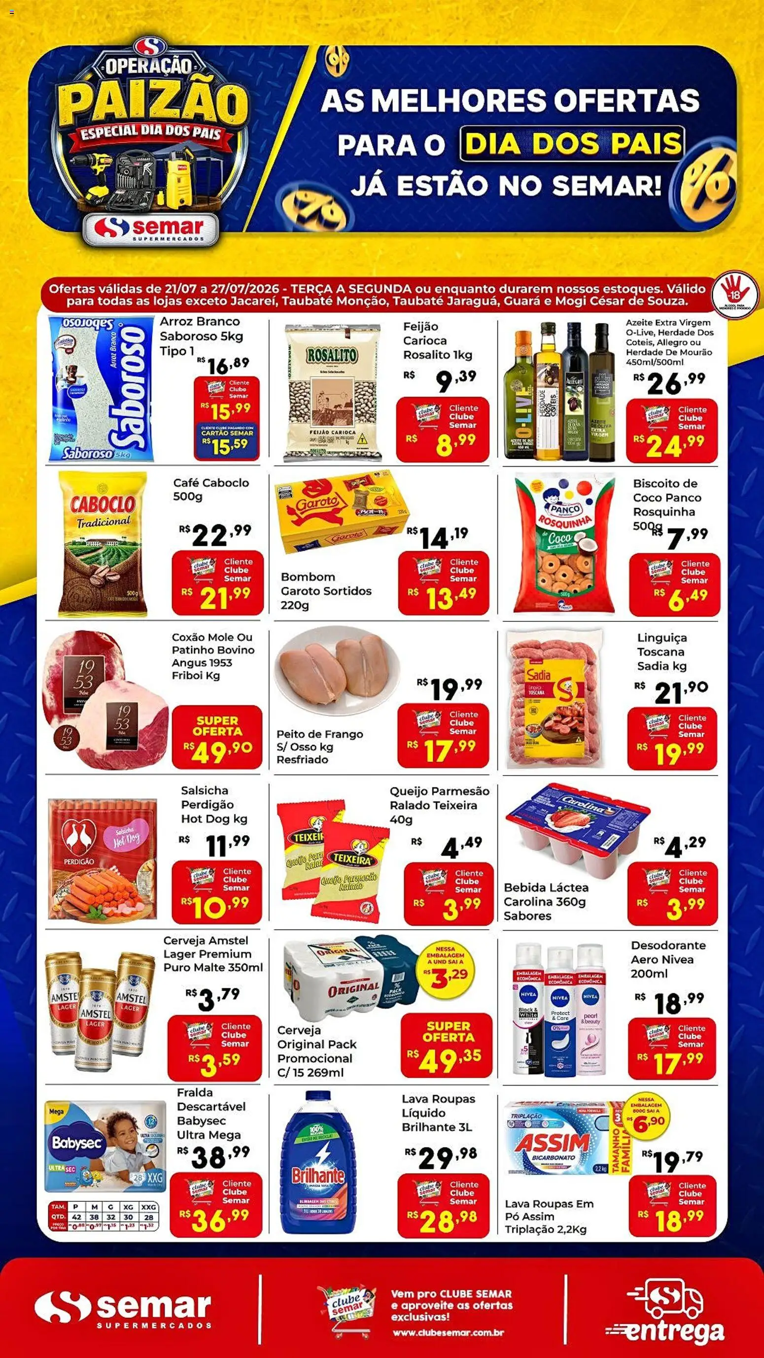 Semar Supermercado Folheto - válido de 21/07/2026 | Página: 1 | Produtos: Coco, Biscoito, Bebida, Bombom