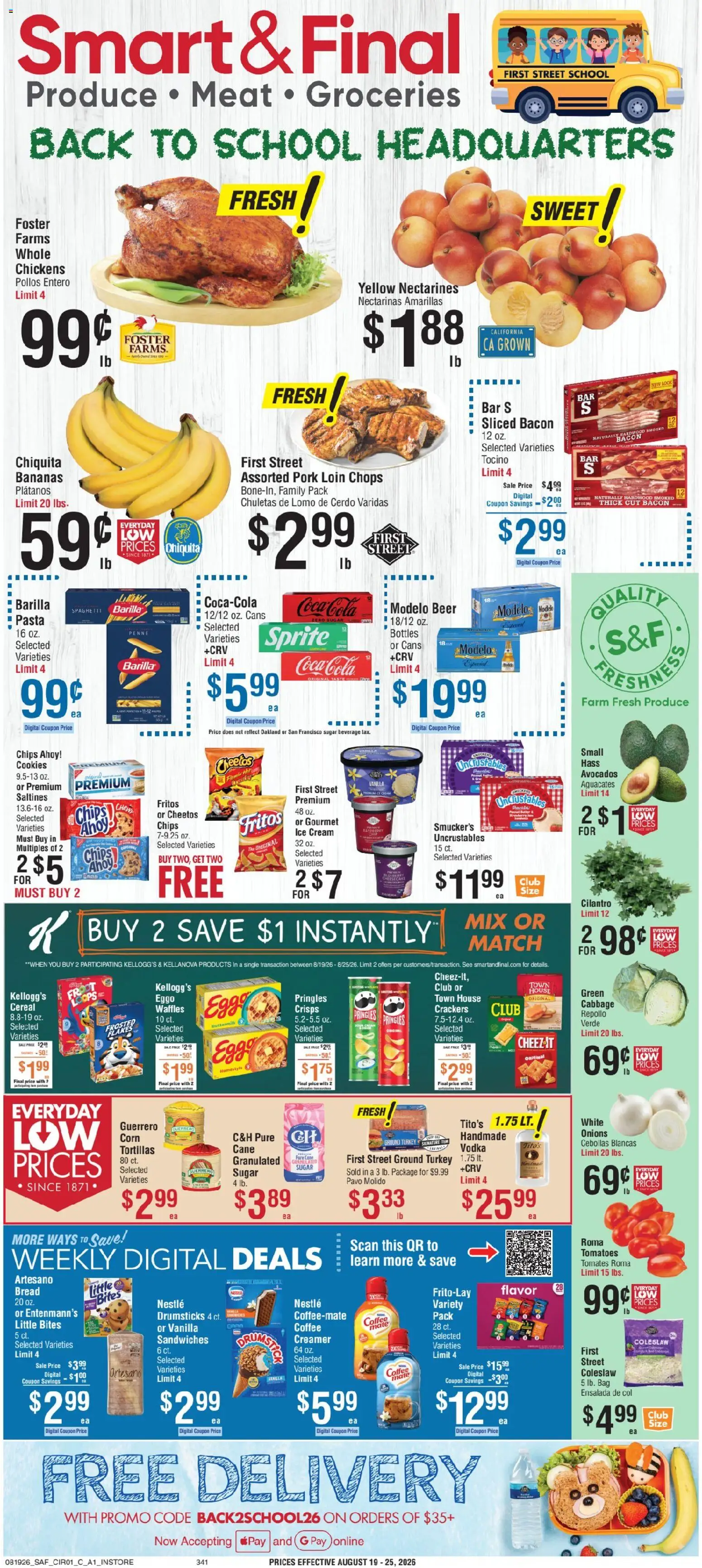 Smart & Final Weekly Ad - valid from 08/19/2026 | Page: 1 | Products: Groceries, Chips, Ice cream, Ice