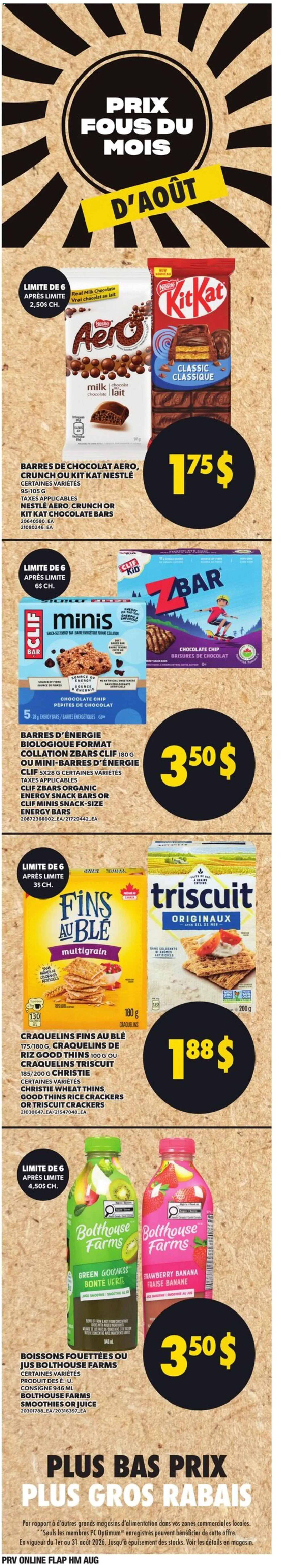 Provigo flyer valid from Aug 13, 2026 | Page: 6 | Products: Rice, PC, Smoothie, Juice