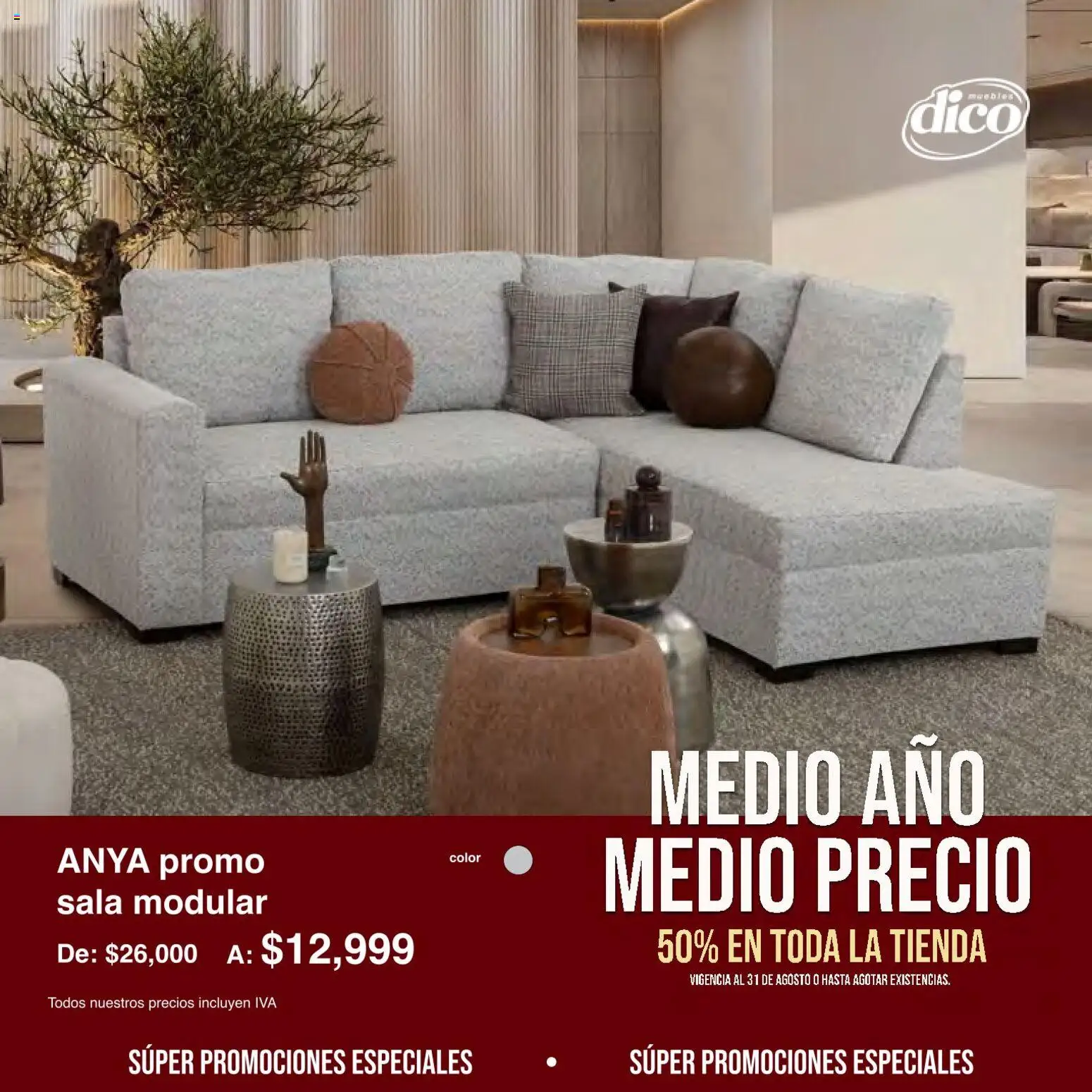 Nuevas ofertas de Muebles Dico válidas en toda la República Mexicana desde el 01/08/2026. ¡Encuentra las mejores ofertas en Muebles Dico catálogo Medio año, medio precio! | Página: 23 | Productos: Modular, Sala modular, Sala