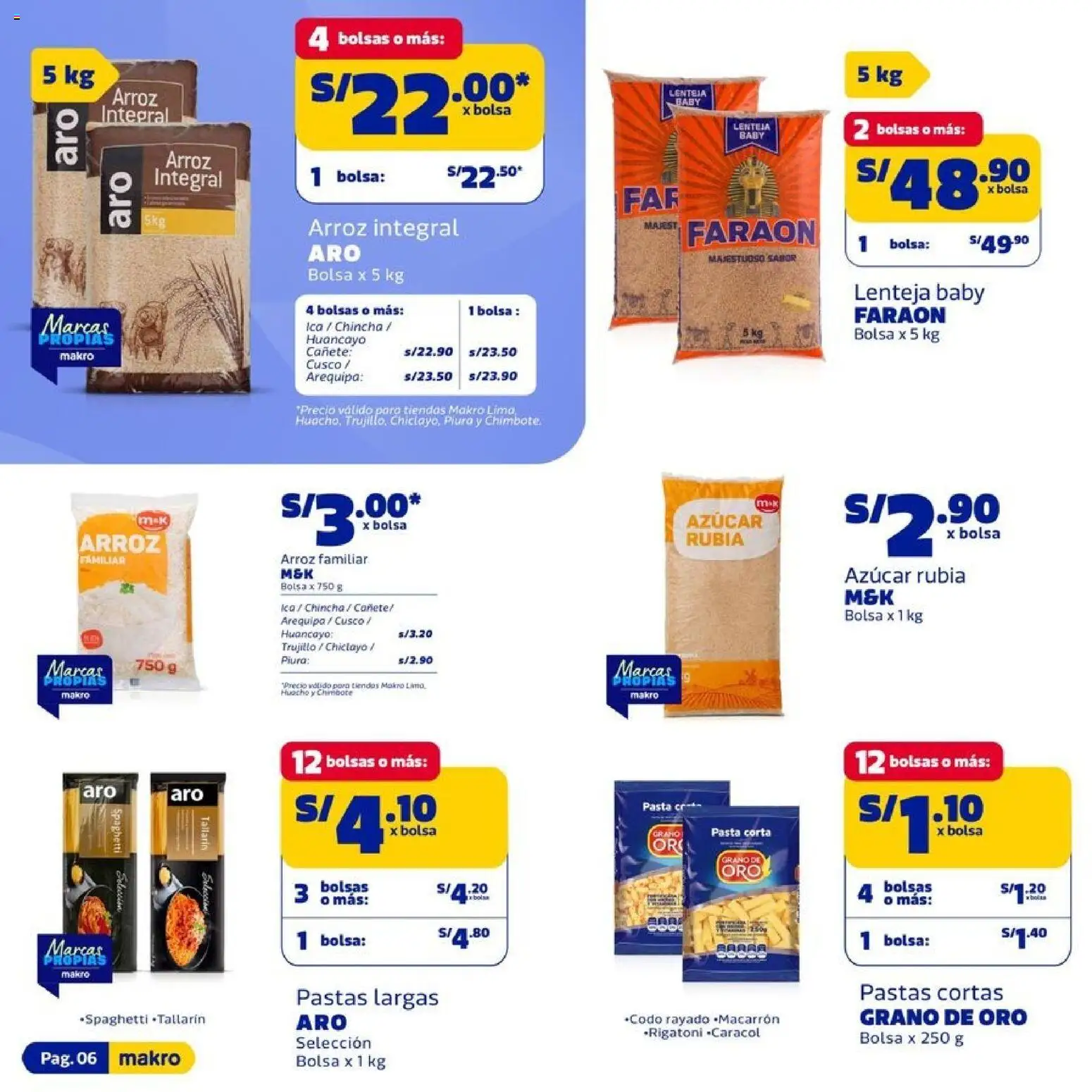 Catálogo Makro válido desde 24/09/2026 | Página: 6 | Productos: Arroz integral, Bolsa, Lenteja, Azúcar