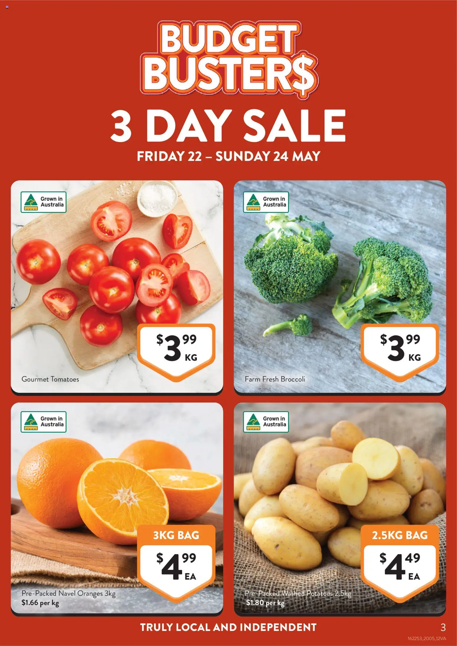 Foodworks catalogue - valid from 20.05.2026 | Page: 3 | Products: Oranges, Tomatoes, Potatoes, Bag
