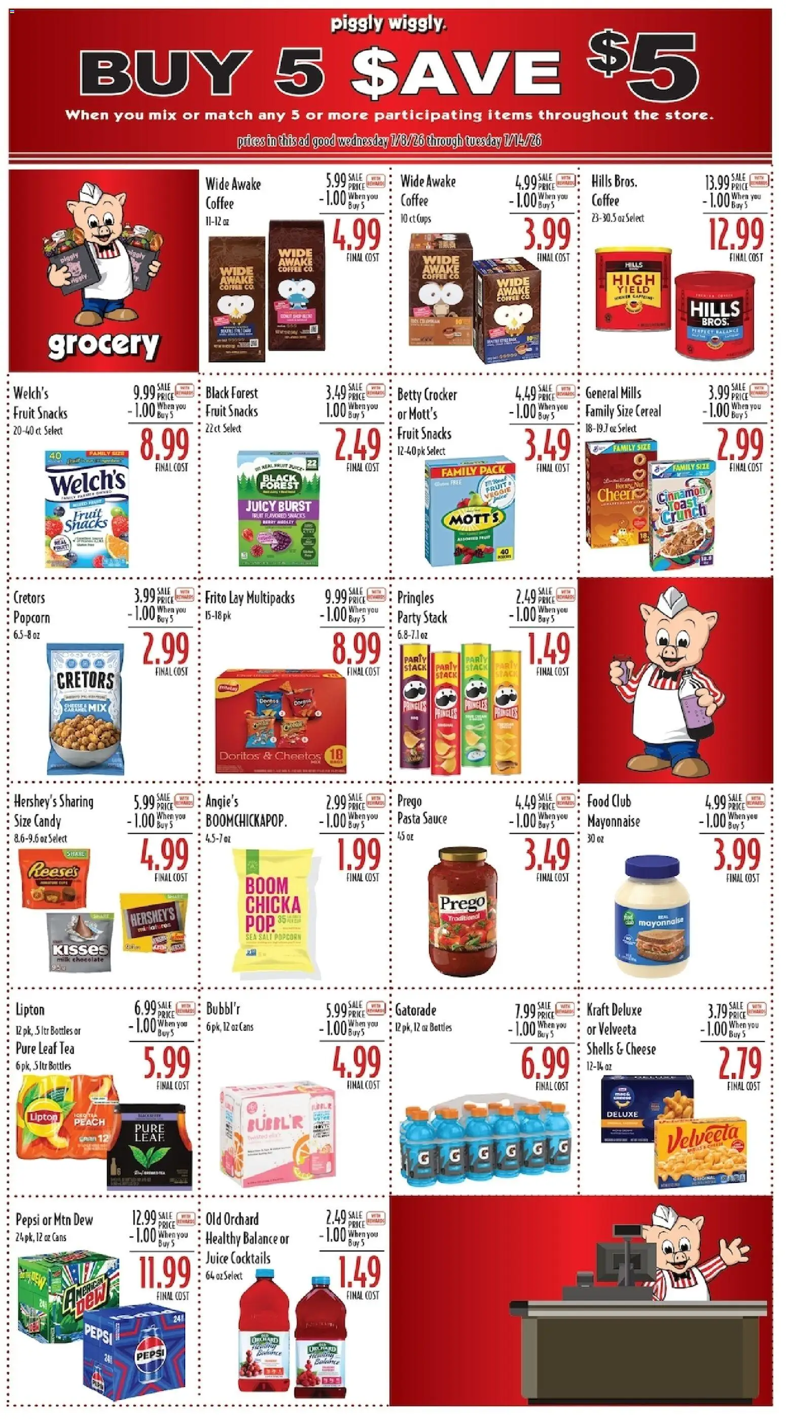 Piggly Wiggly Weekly Ad - valid from 07/08/2026 | Page: 8 | Products: Cheese, Juice, Pasta, Mayonnaise