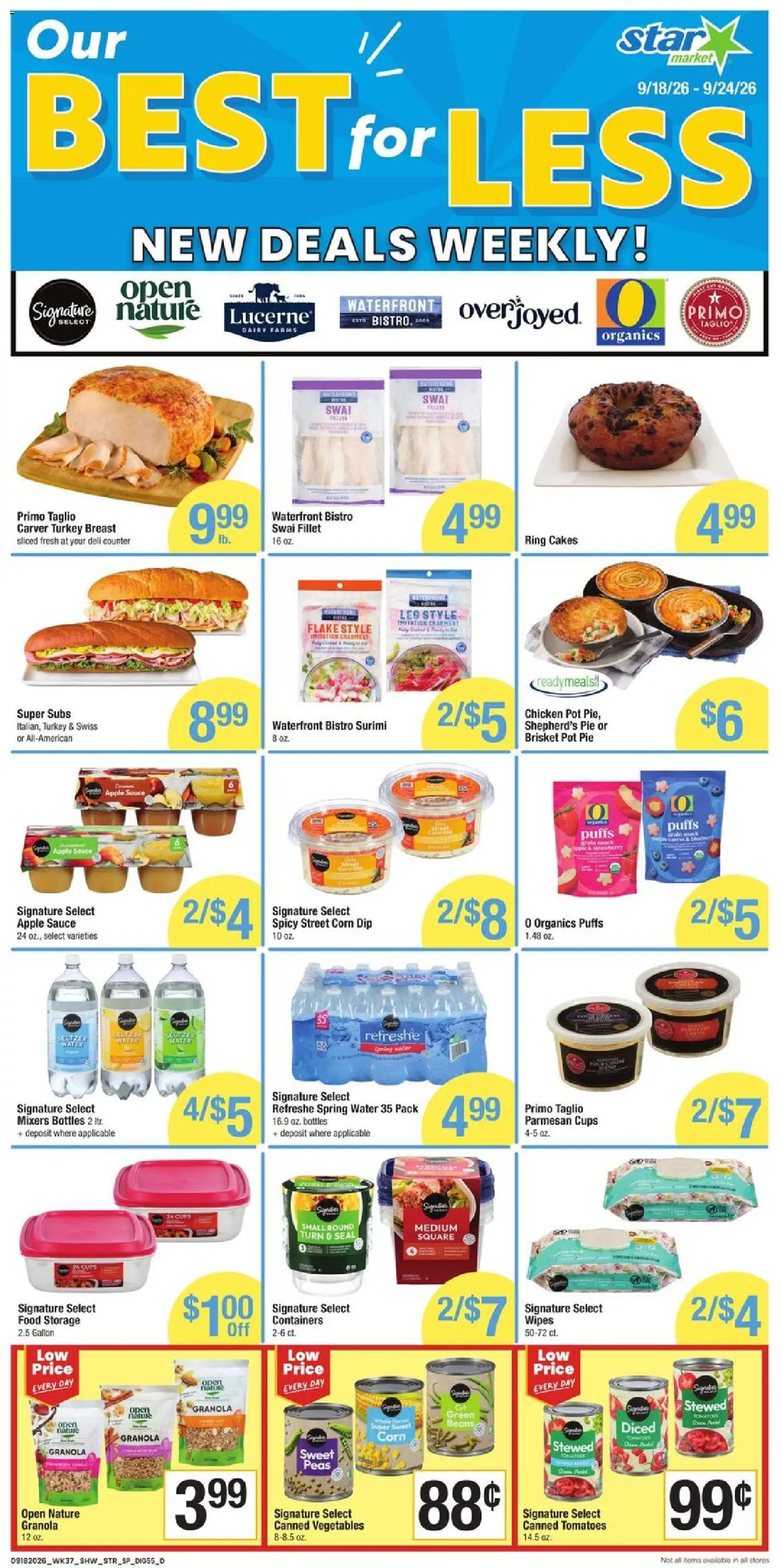 Star Market Weekly Ad - valid from 09/18/2026 | Page: 7 | Products: Spring water, Tomatoes, Water, Parmesan