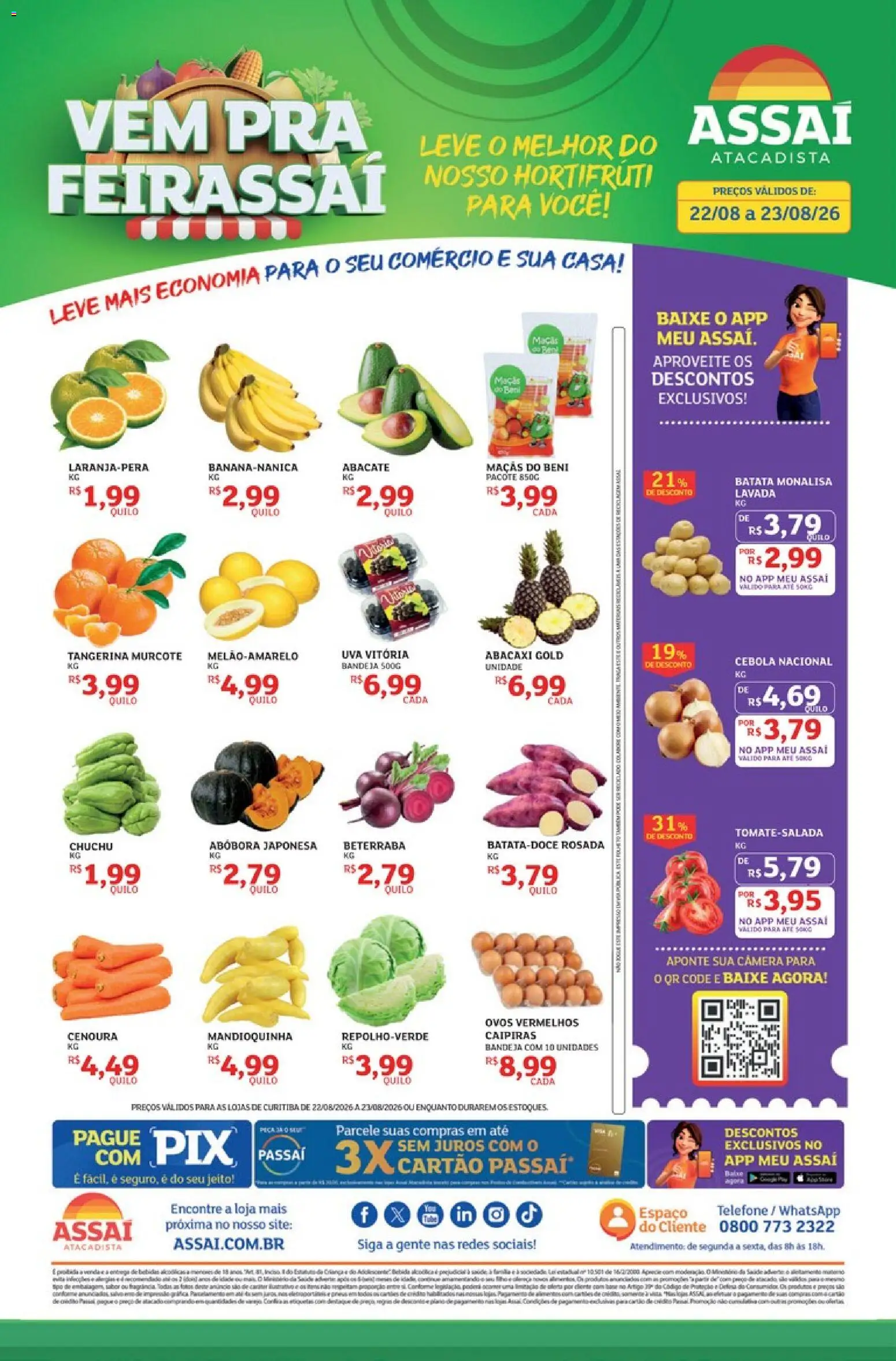 Assaí Atacadista Folheto - válido de 22/08/2026 | Página: 1 | Produtos: Abacate, Abacaxi, Batata, Câmera
