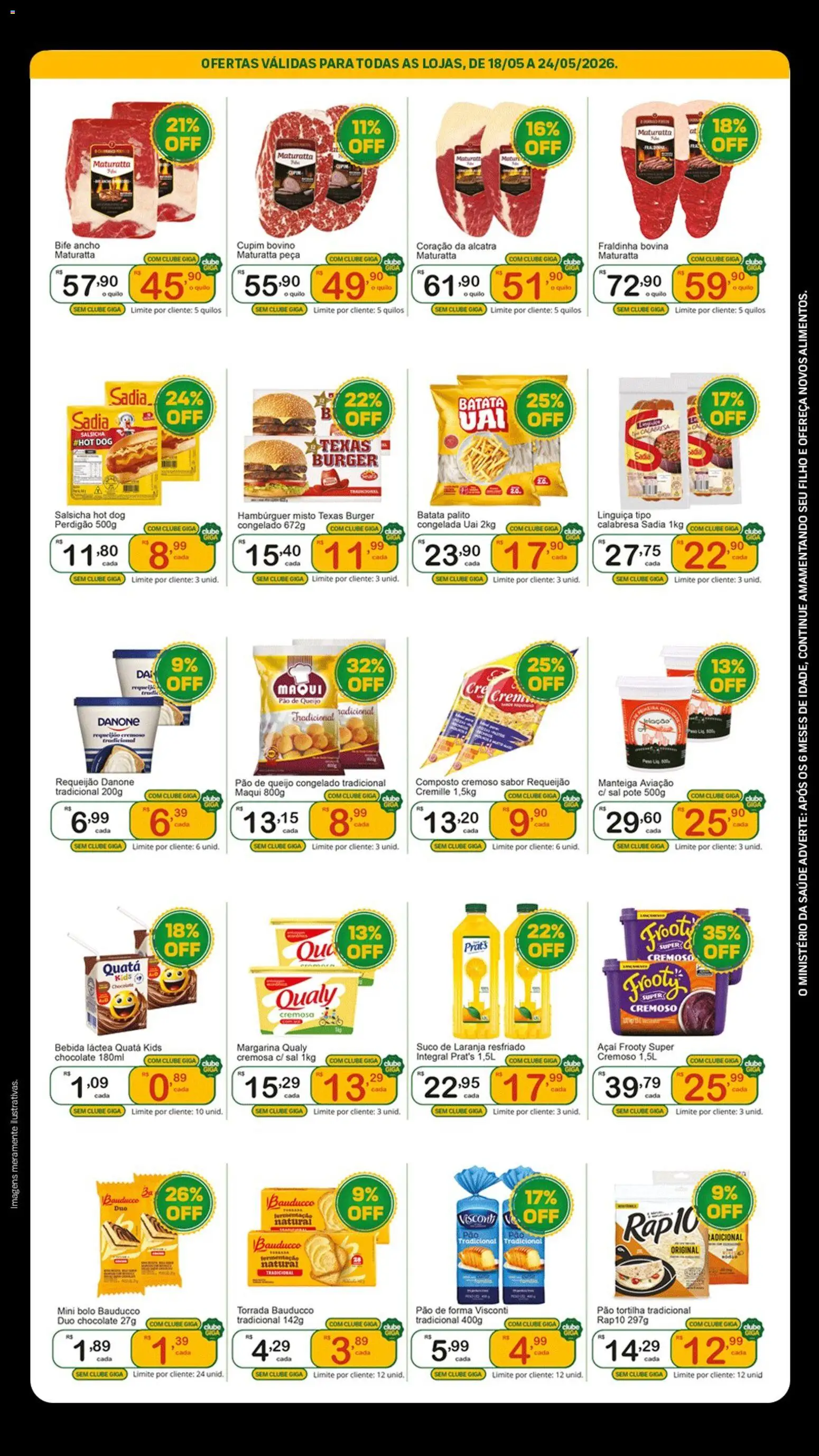 GIGA Atacado Folheto - válido de 18.05.2026 | Página: 2 | Produtos: Fraldinha, Suco, Bebida, Sal