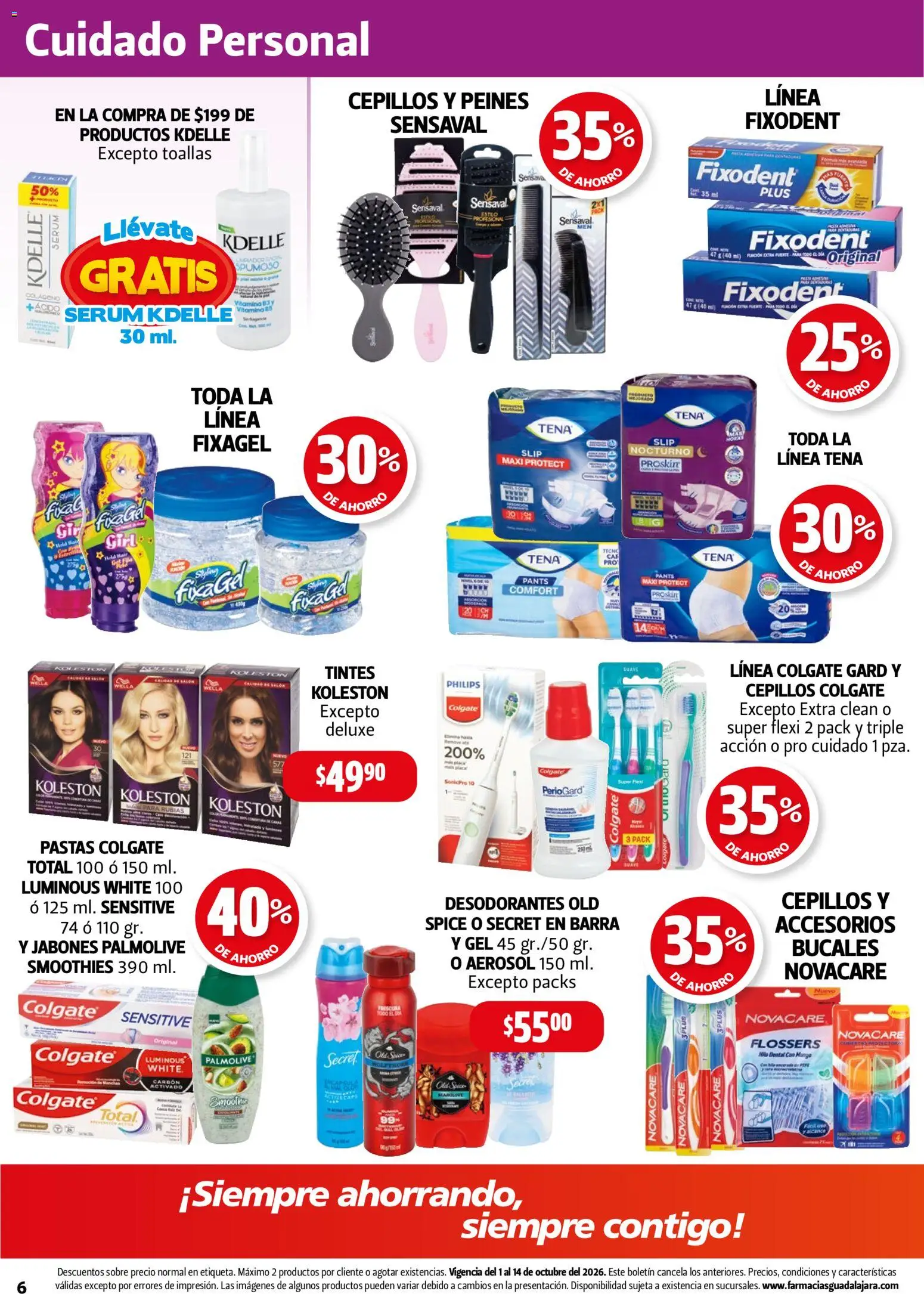 Nuevas ofertas de Farmacia Guadalajara válidas en toda la República Mexicana desde el 01/10/2026. ¡Encuentra las mejores ofertas en Farmacia Guadalajara catálogo! | Página: 6 | Productos: Serum, Barra, Sobre, Pants