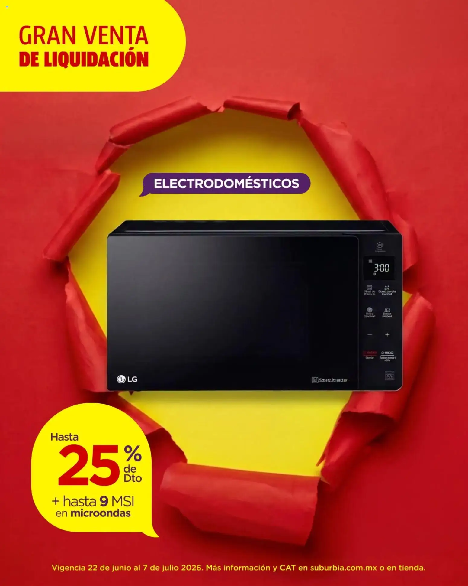 Nuevas ofertas de Suburbia válidas en toda la República Mexicana desde el 22/06/2026. ¡Encuentra las mejores ofertas en Suburbia catálogo! | Página: 6 | Productos: Microondas