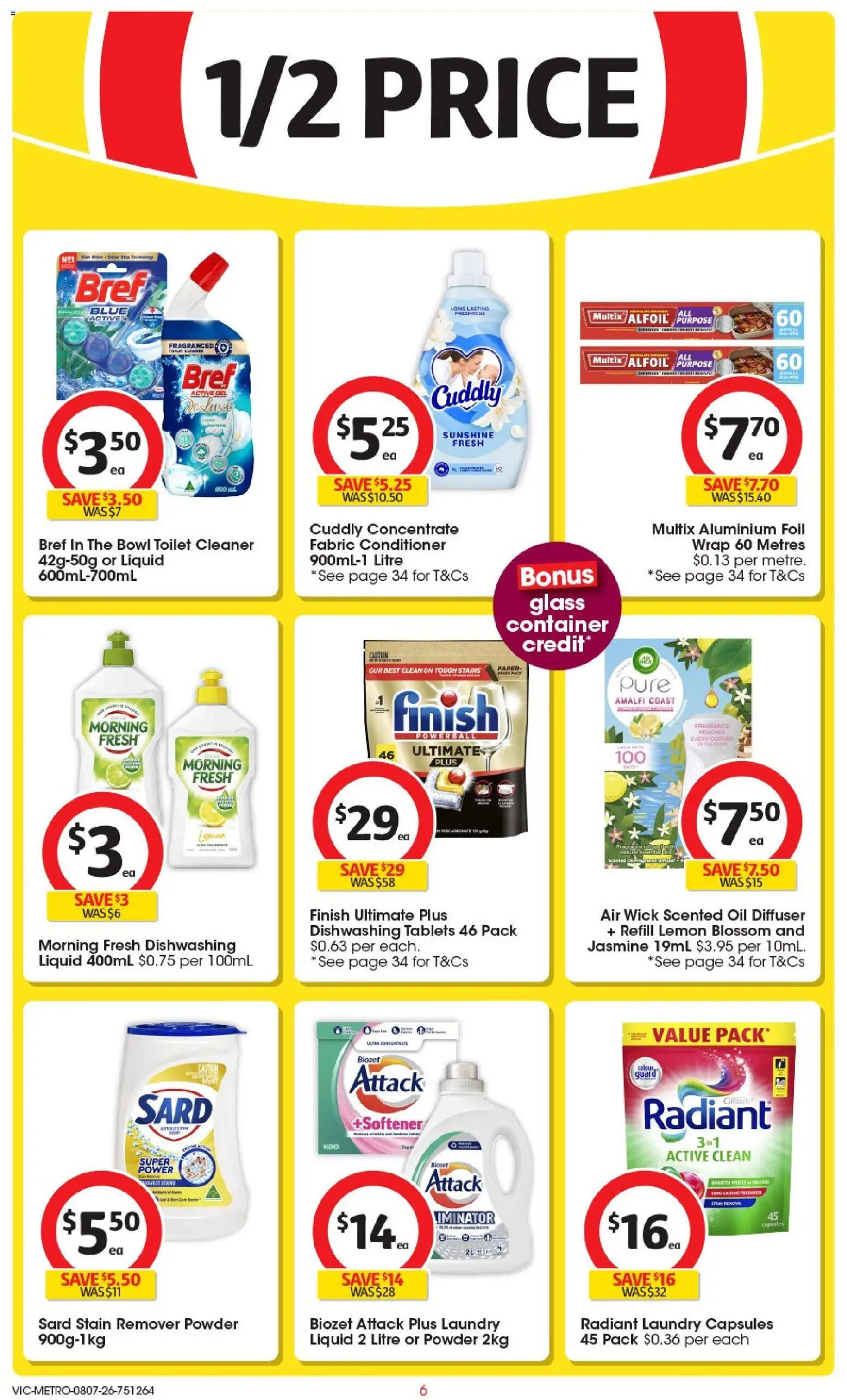 Coles catalogue - valid from 08/07/2026 | Page: 6 | Products: Toilet, Stain remover, Lemon, Laundry