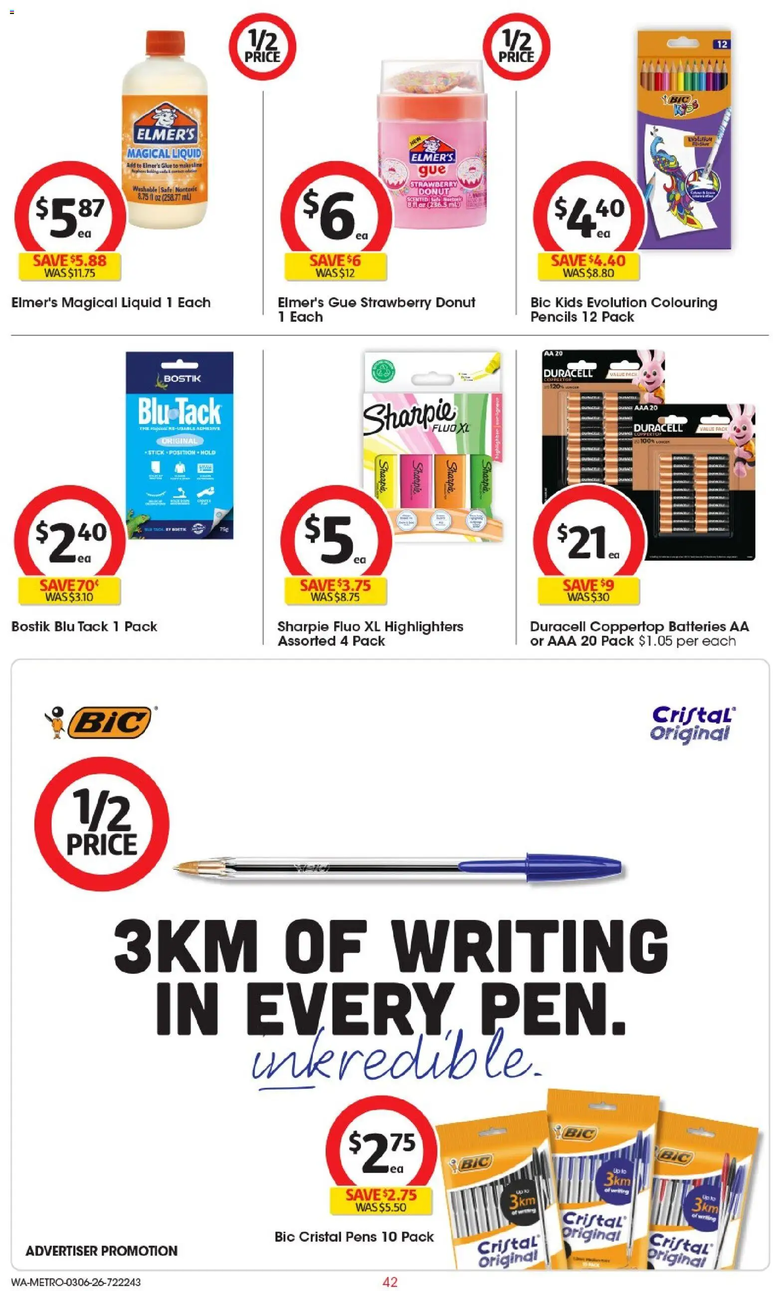 Coles catalogue - valid from 03.06.2026 | Page: 42 | Products: Batteries, Glue, Safe