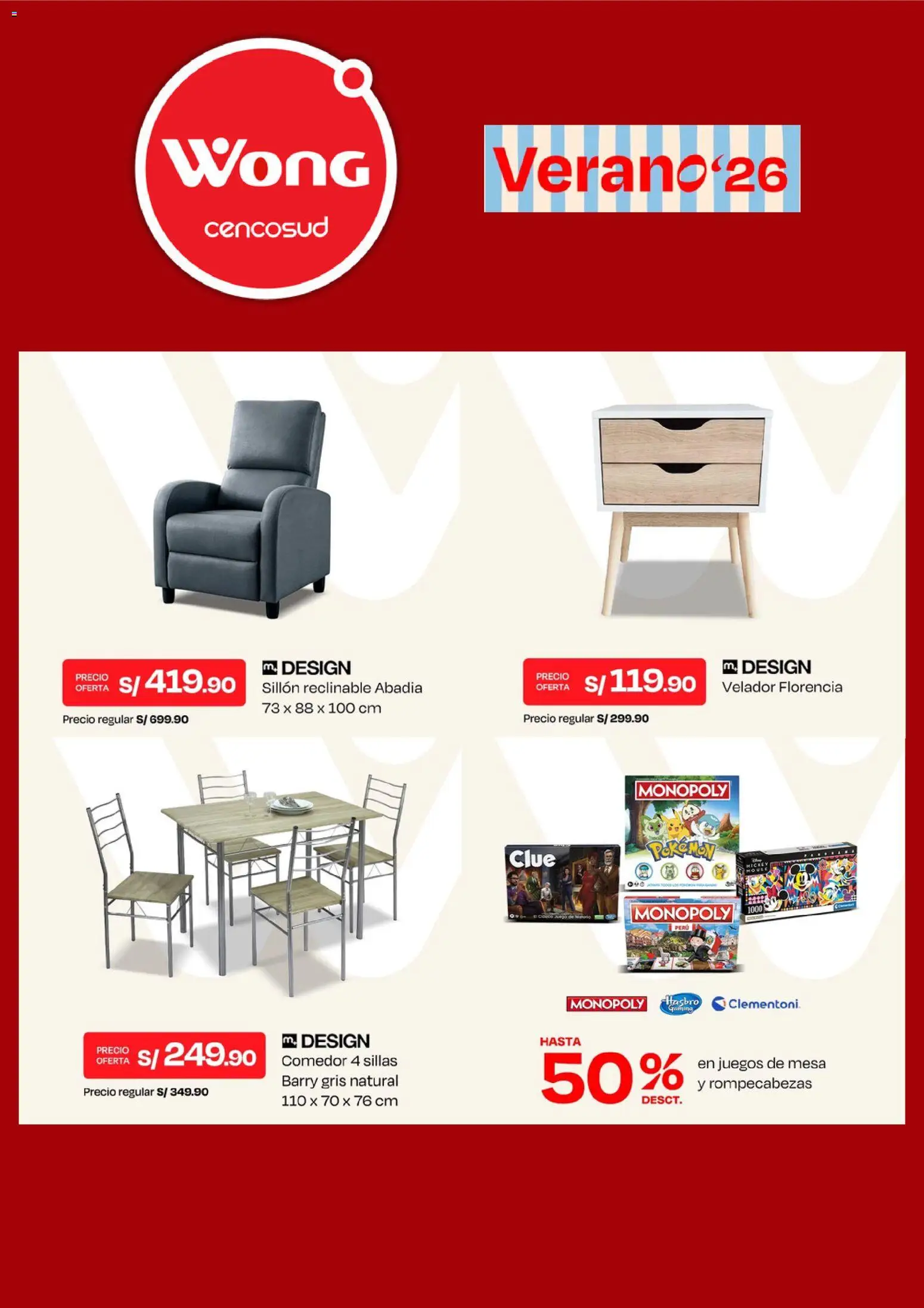 Catálogo Wong válido desde 11.05.2026 | Página: 3 | Productos: Sillón, Mesa