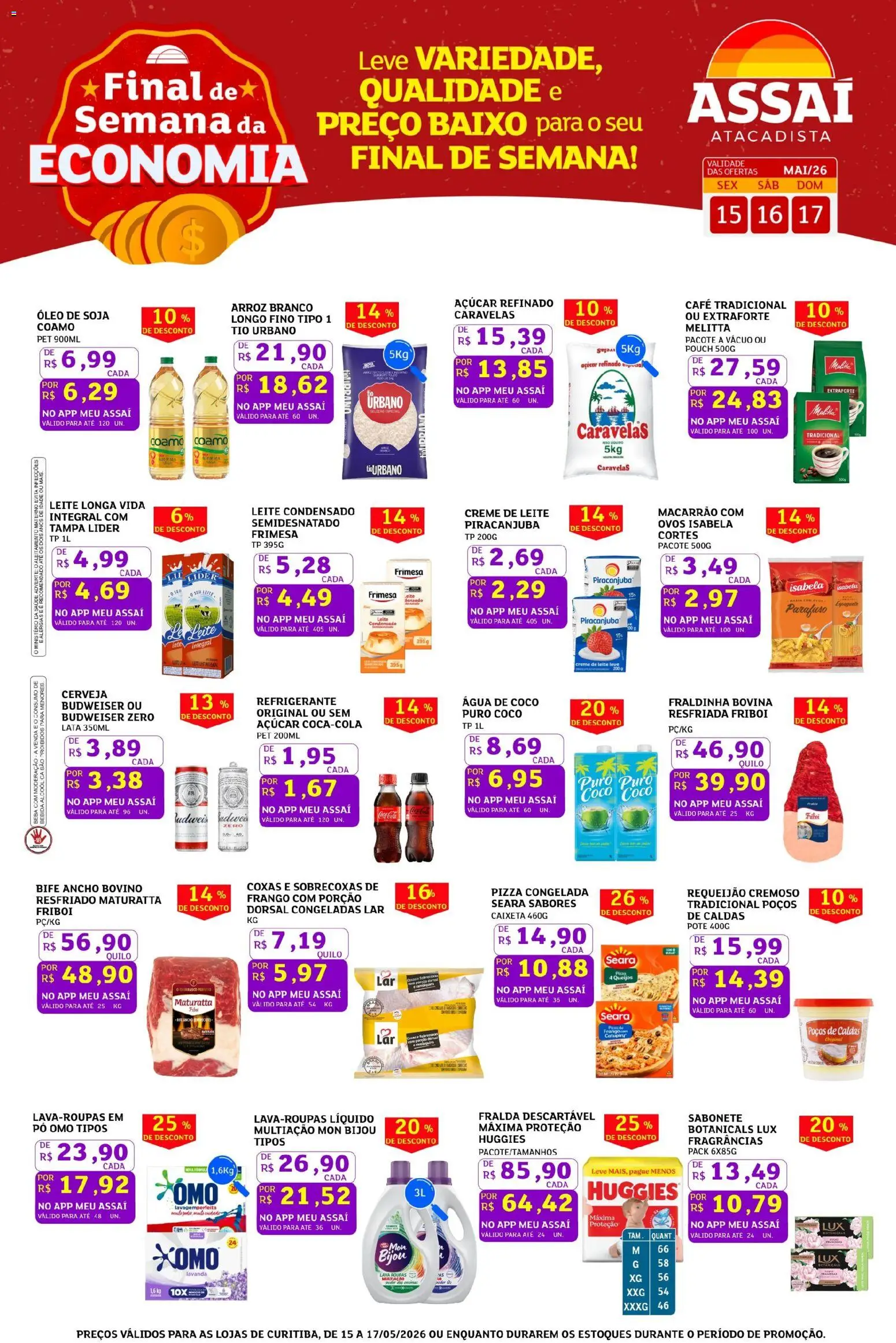 Assaí Atacadista Folheto - válido de 15.05.2026 | Página: 1 | Produtos: Coco, Café, Pizza, Açúcar