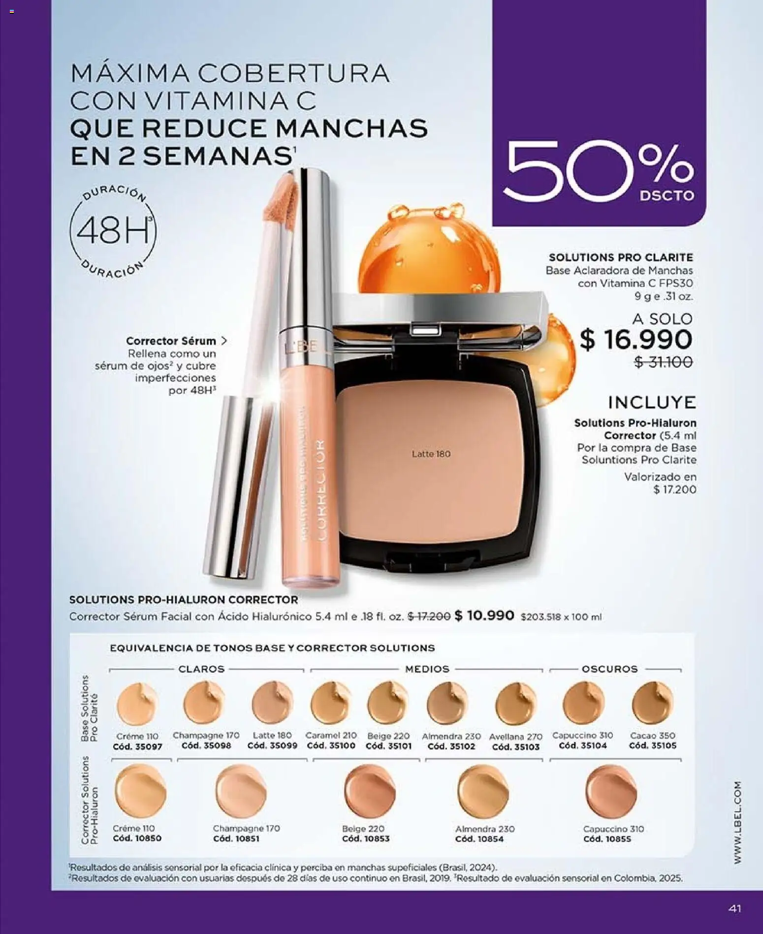 Catálogo L'Bel Campaña 16 │ válido desde el 28.09.2026 | Página: 41 | Productos: Almendra, Corrector, Base, Serum