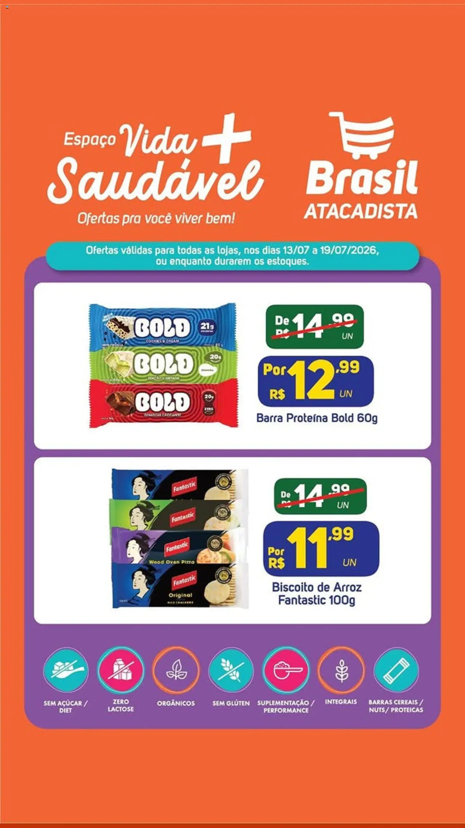 Brasil Atacadista Folheto - válido de 13/07/2026 | Página: 4 | Produtos: Biscoito, Pizza, Arroz, Cereais