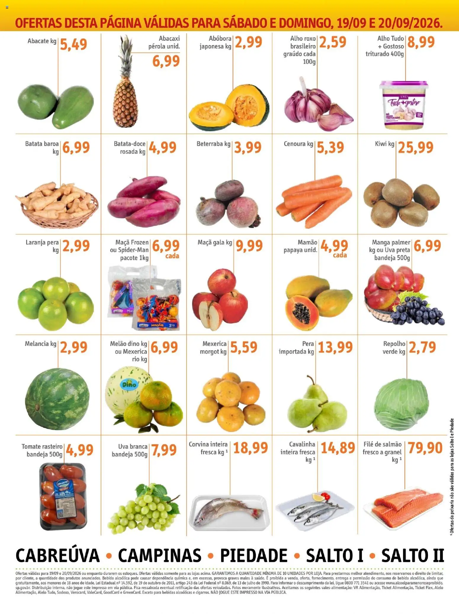 Sonda Folheto - válido de 18/09/2026 | Página: 7 | Produtos: Mexerica, Pera, Uva, Batata