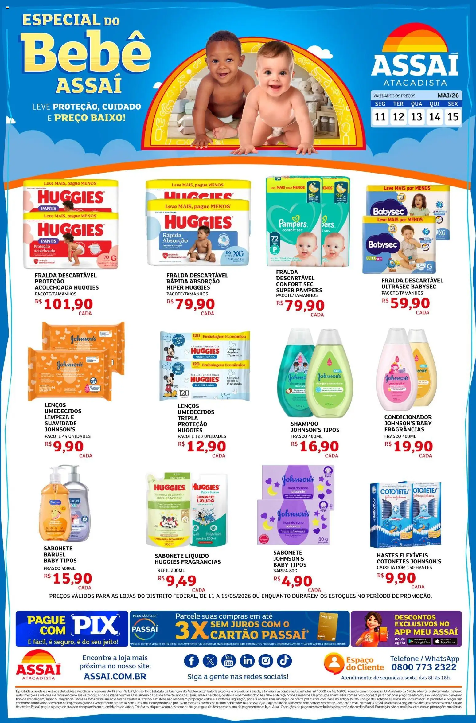 Assaí Atacadista Folheto - válido de 11.05.2026 | Página: 1 | Produtos: Shampoo, Condicionador, Sabonete, Baixo