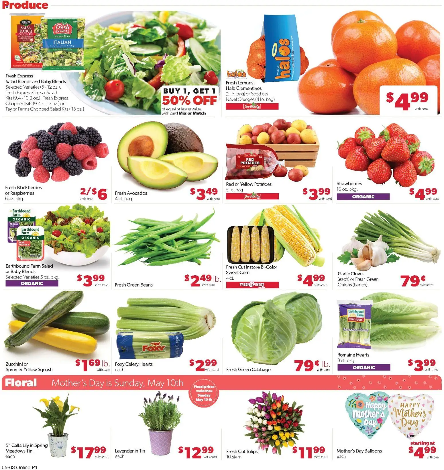 Family Fare Weekly Ad - ND - valid from 03.05.2026 | Page: 6 | Products: Romaine, Strawberries, Salad, Bag