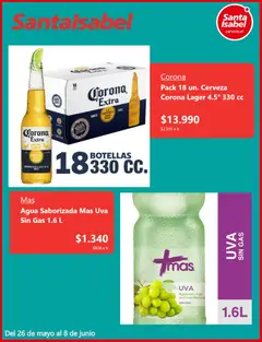 Santa Isabel Ofertas válido desde el 26.05.2026 | Página: 2 | Productos: Agua, Agua saborizada, Jugo, Cerveza