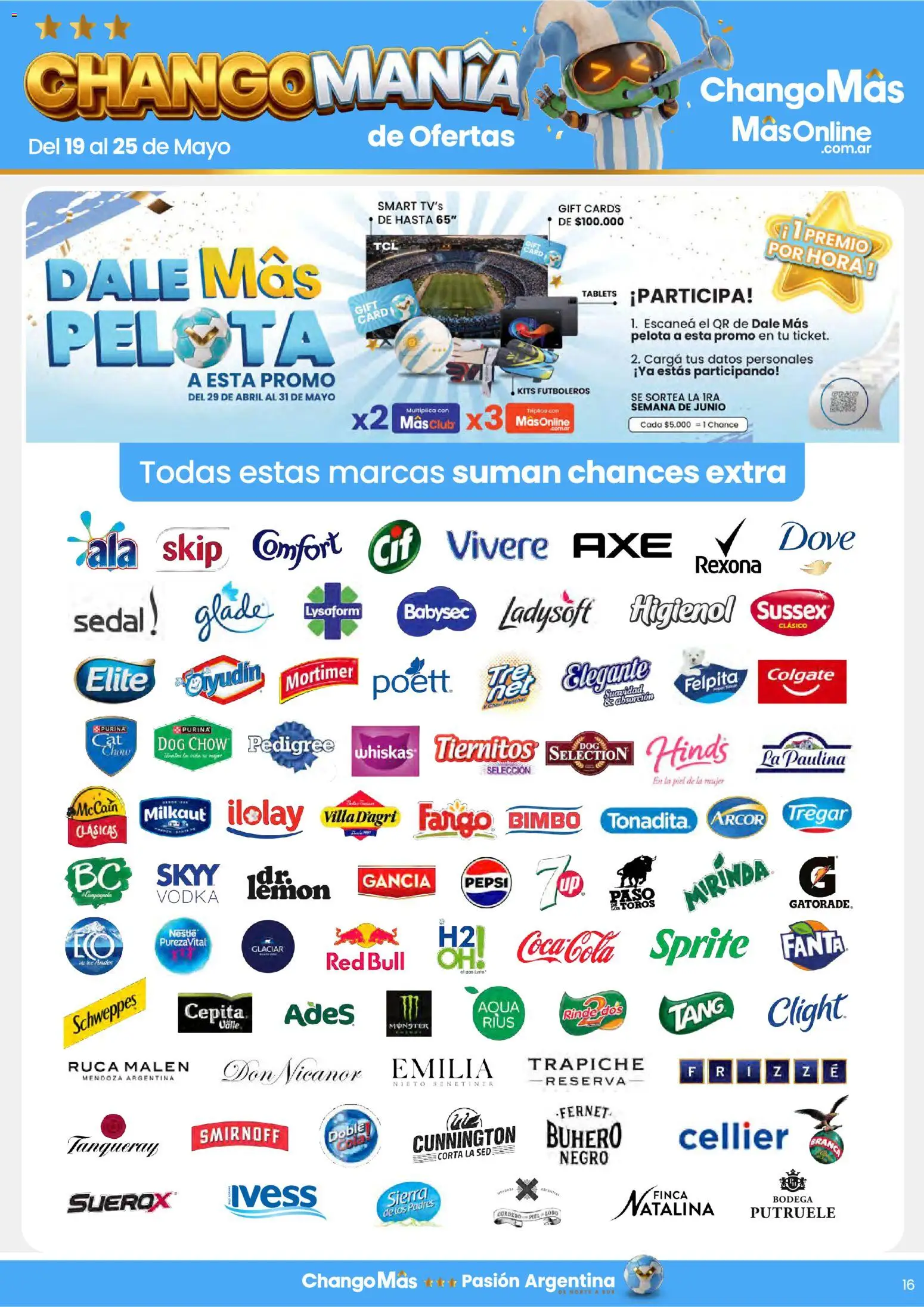 Changomas ofertas │ válido desde el 19.05.2026 | Página: 16 | Productos: Vodka, Fernet, Pelota, Sierra
