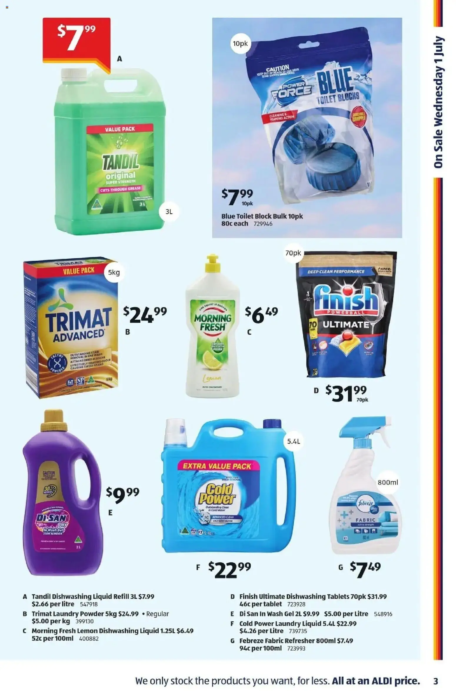 Aldi catalogue - valid from 01/07/2026 | Page: 3 | Products: Toilet, Water, Lemon, Tablets
