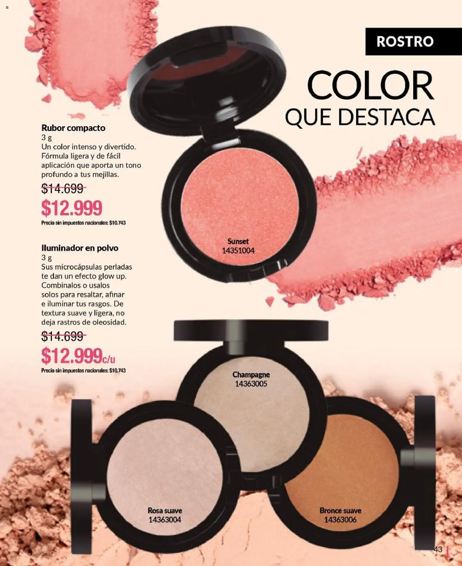 Bagués - Catálogo │ válido desde el 29/06/2026 | Página: 43 | Productos: Iluminador, Rubor, Polvo, Té