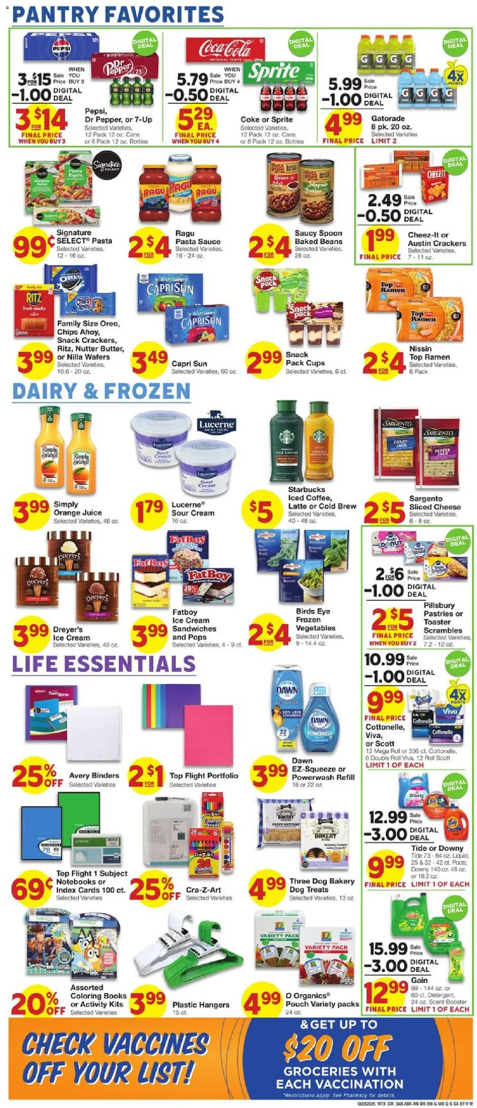 United Supermarkets Weekly Ad - valid from 08/05/2026 | Page: 3 | Products: Bakery, Dog Treats, Chips, Sauce