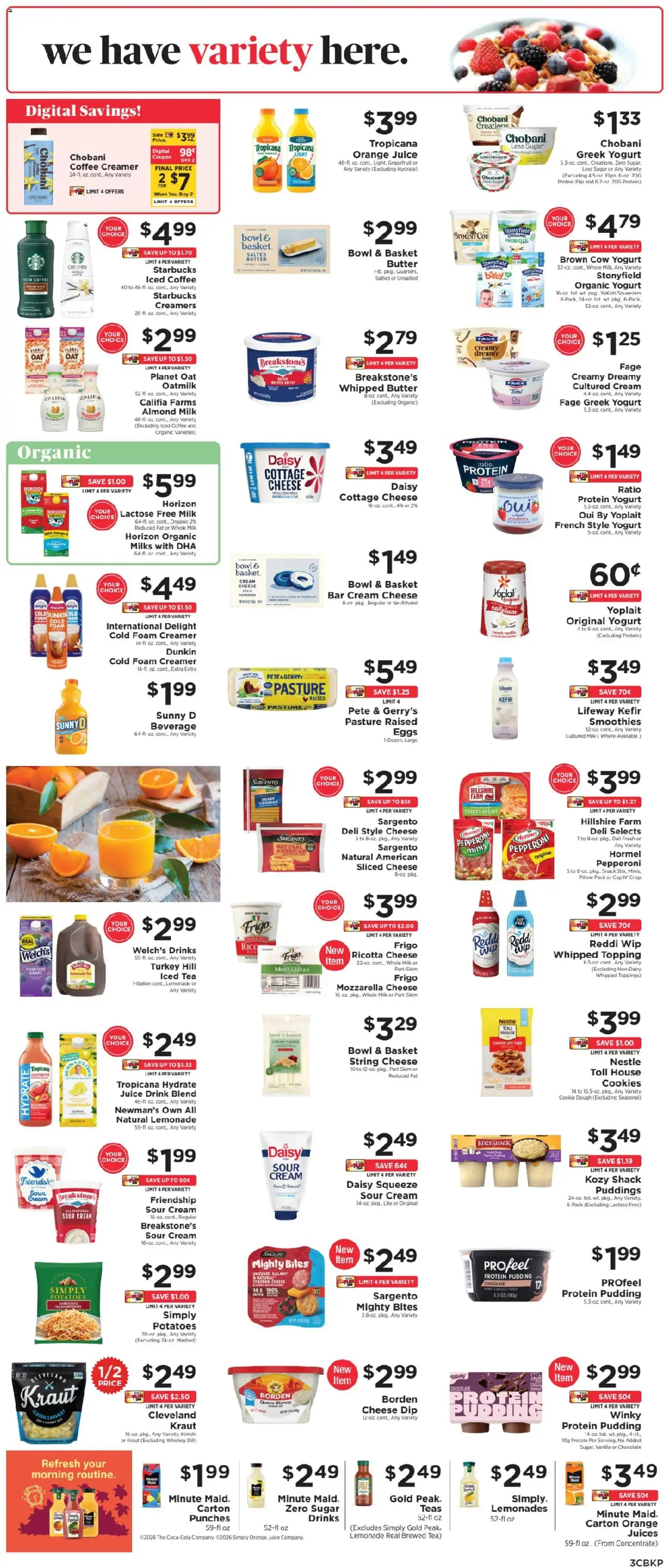 ShopRite Weekly Ad - valid from 08/30/2026 | Page: 4 | Products: Orange juice, Whole milk, Kefir, Greek yogurt