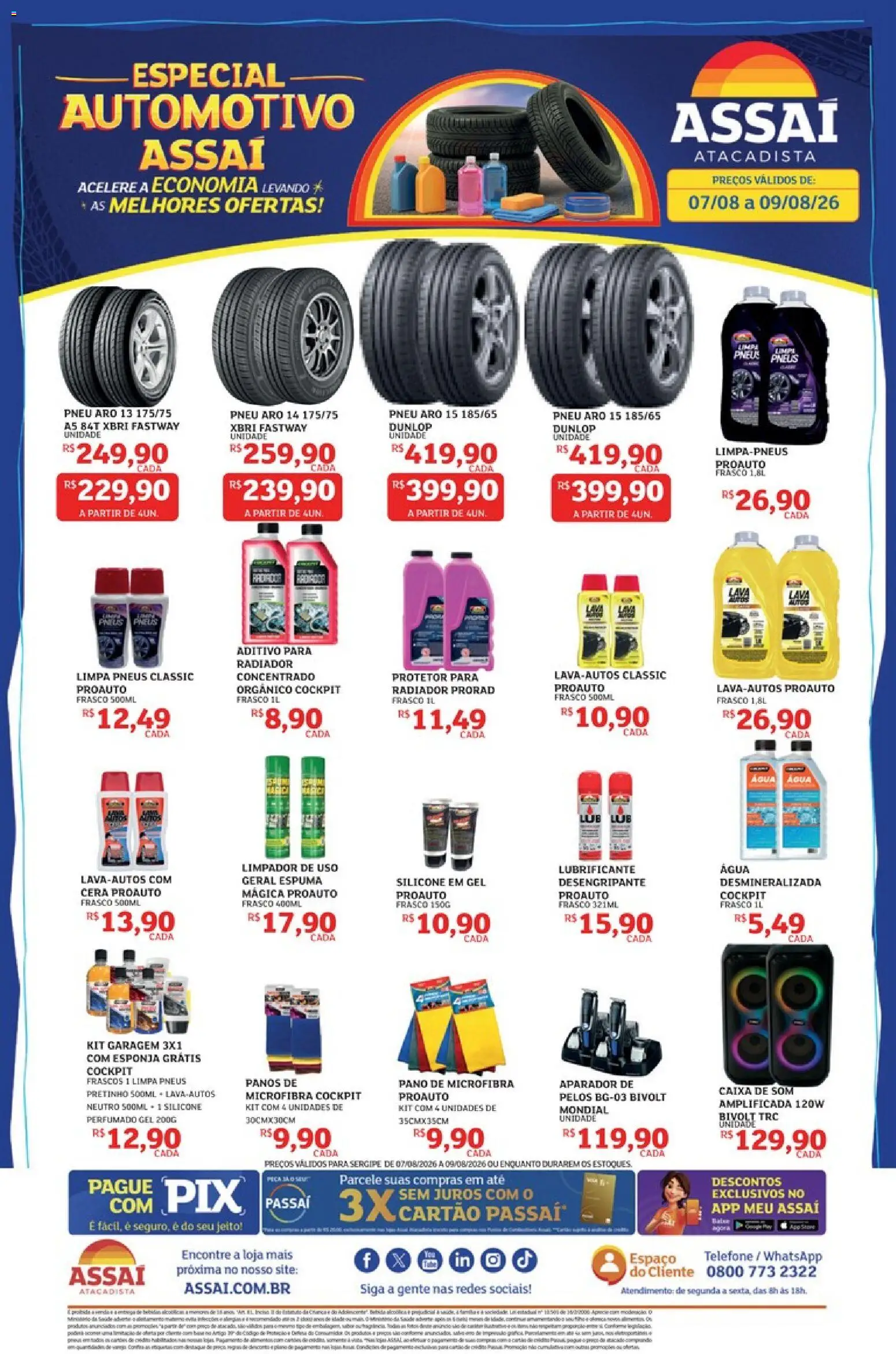 Assaí Atacadista Folheto - válido de 07/08/2026 | Página: 1 | Produtos: Esponja, Aparador, Caixa, Cera