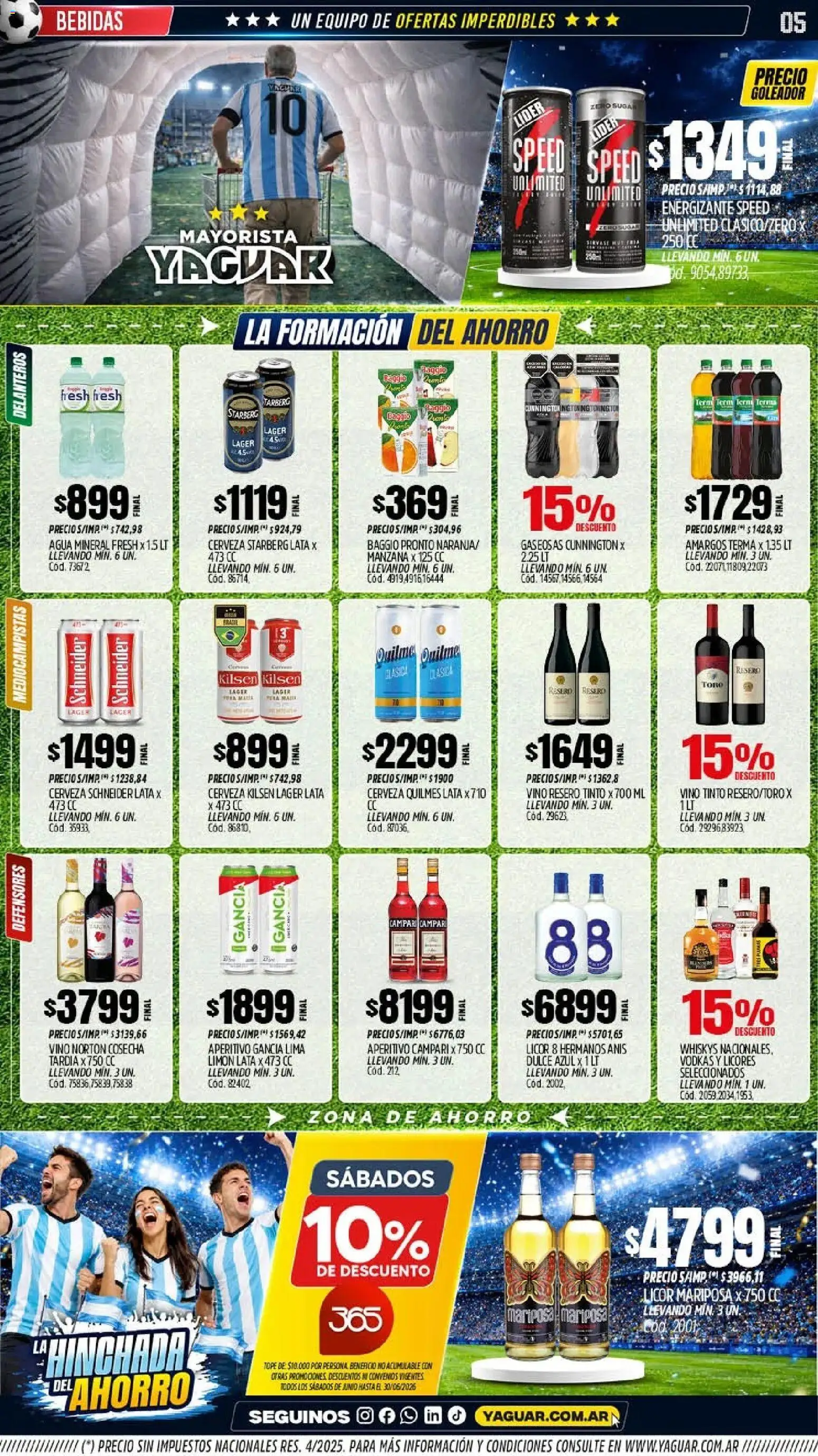 Yaguar - Oferta Semanal San Juan │ válido desde el 15.06.2026 | Página: 5 | Productos: Lima, Manzana, Agua, Vino