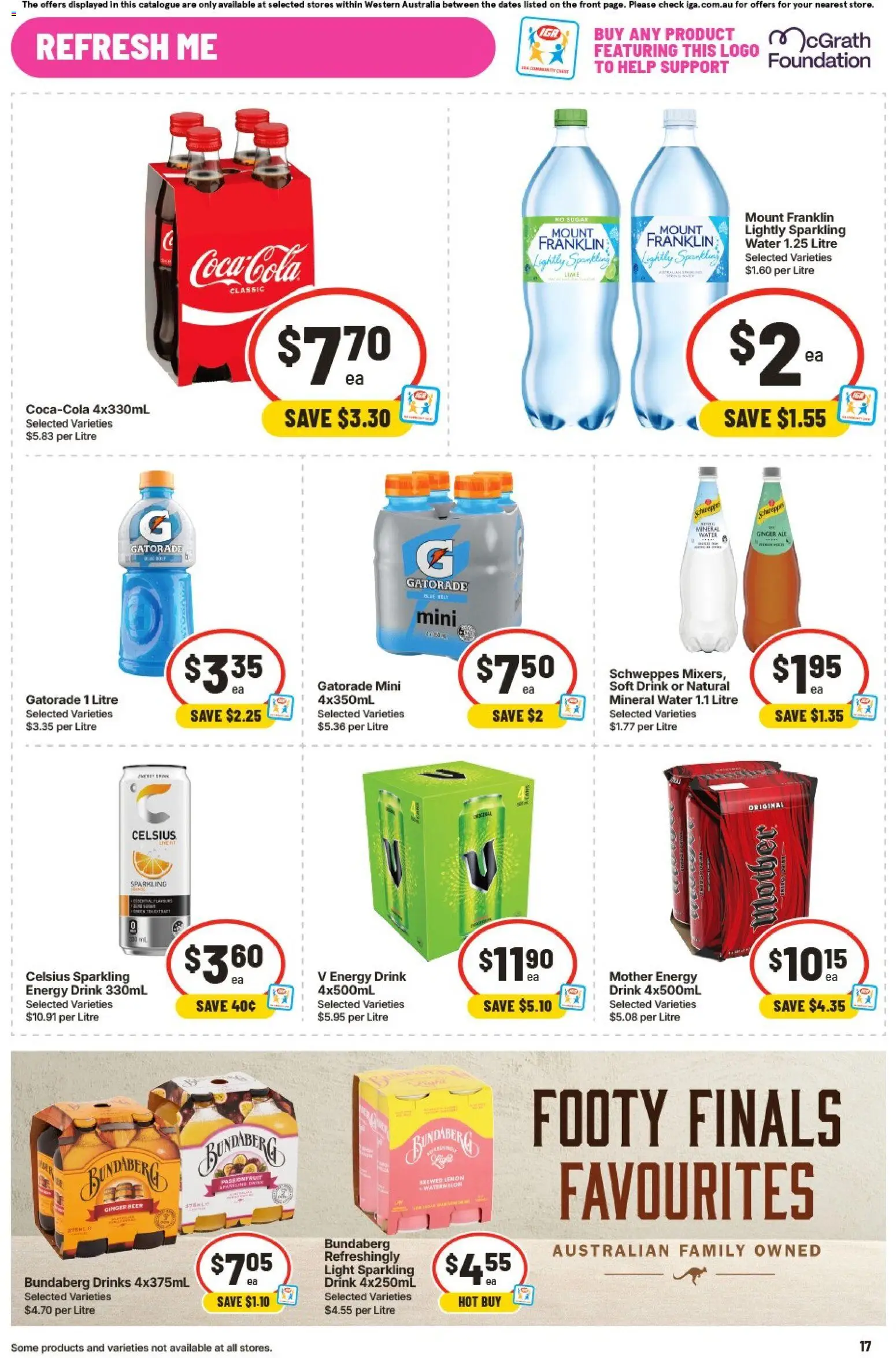 IGA catalogue - valid from 09/09/2026 | Page: 18 | Products: Energy drink, Ginger, Mineral water, Foundation