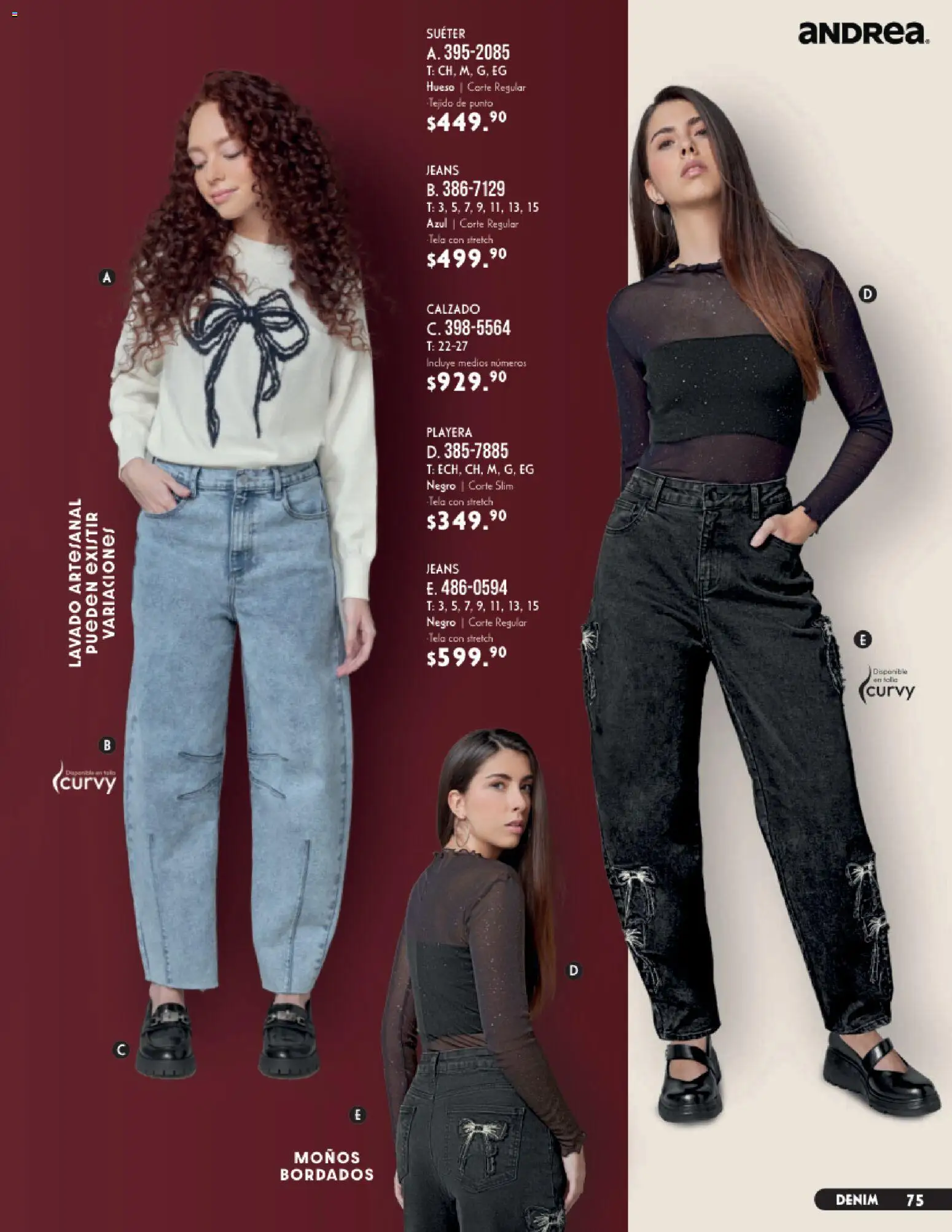 Nuevas ofertas de Andrea válidas en toda la República Mexicana desde el 23/08/2026. ¡Encuentra las mejores ofertas en Andrea catálogo Vestir! | Página: 75 | Productos: Suéter, Playera