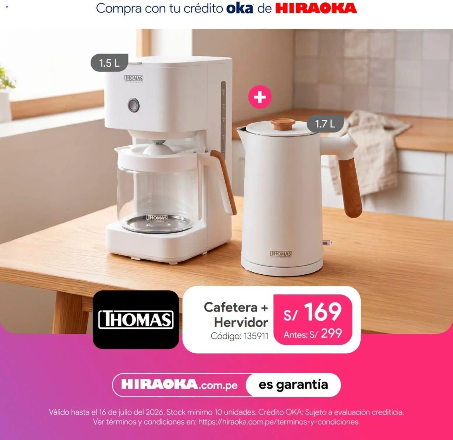 Catálogo Hiraoka válido desde 14/07/2026 | Página: 6 | Productos: Cafetera, Hervidor