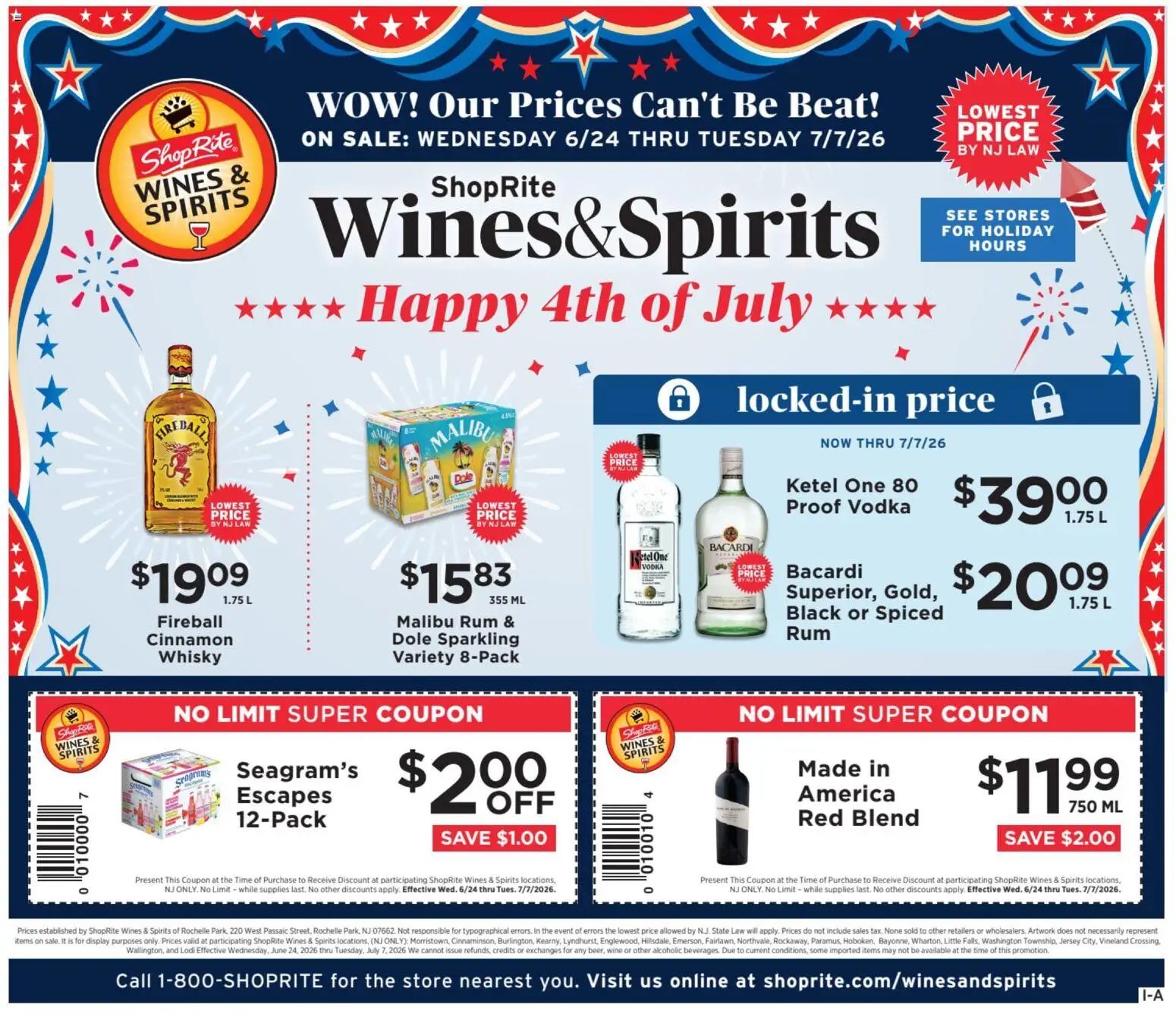 ShopRite Wine & Spirits - valid from 06/24/2026 | Page: 1 | Products: Wine, Vodka
