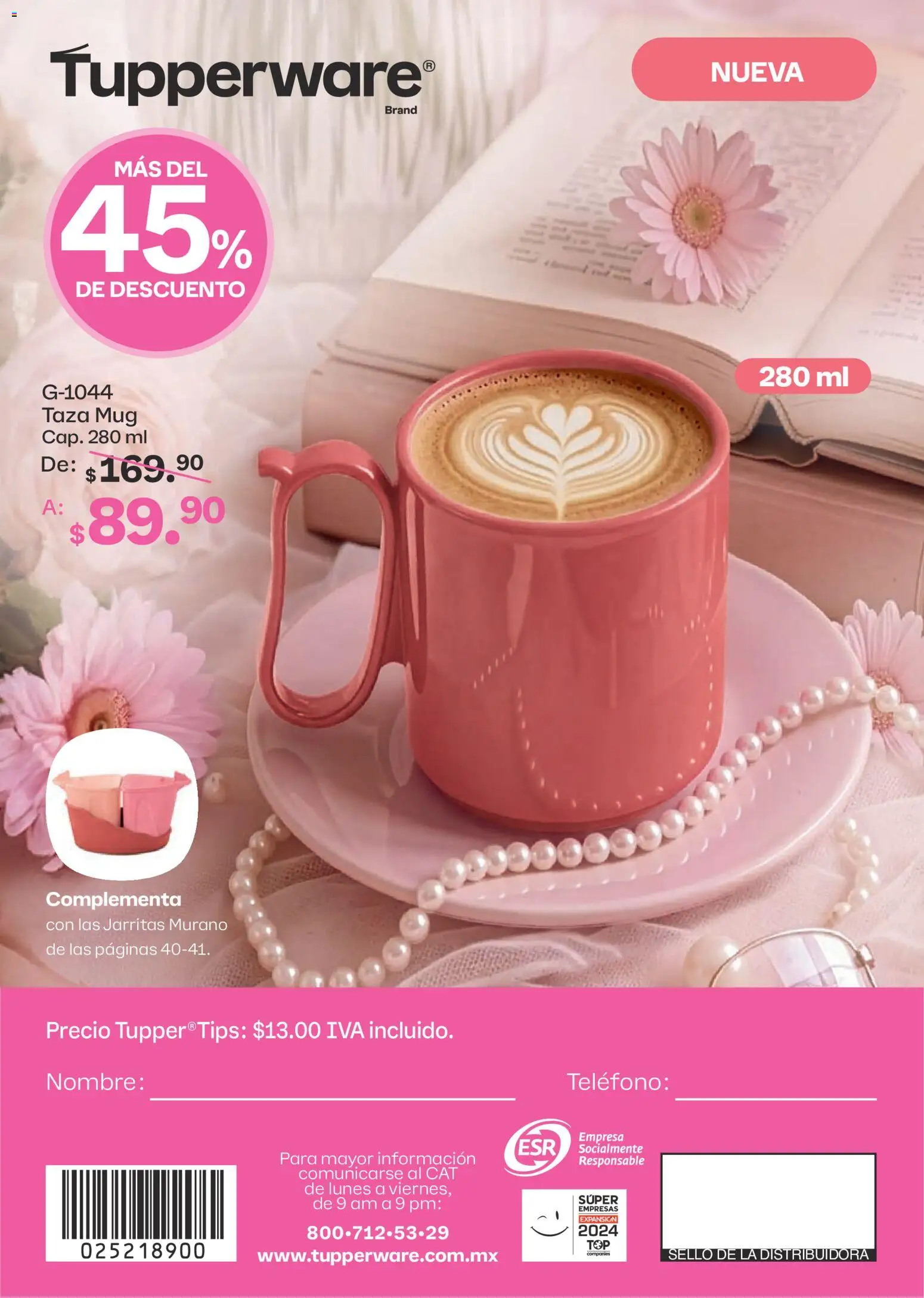 Nuevas ofertas de Tupperware válidas en toda la República Mexicana desde el 07/09/2026. ¡Encuentra las mejores ofertas en Tupperware catálogo! | Página: 117 | Productos: Taza, Teléfono