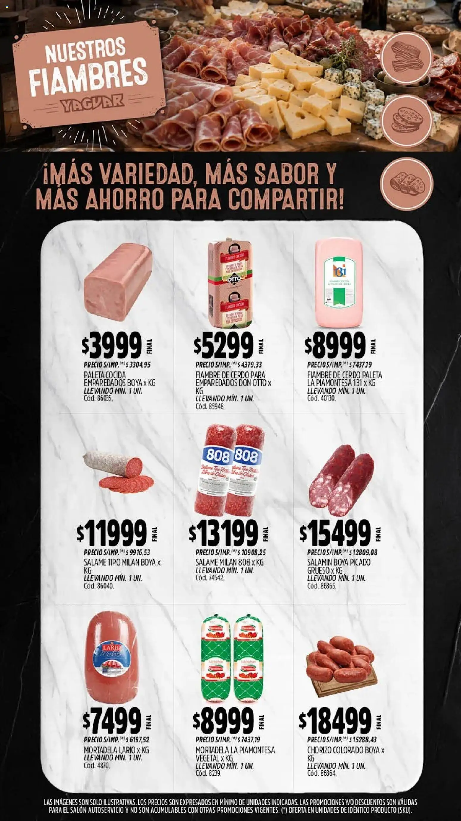 Yaguar - Oferta Semanal Jujuy │ válido desde el 27/07/2026 | Página: 10 | Productos: Mortadela, Paleta, Chorizo, Cerdo