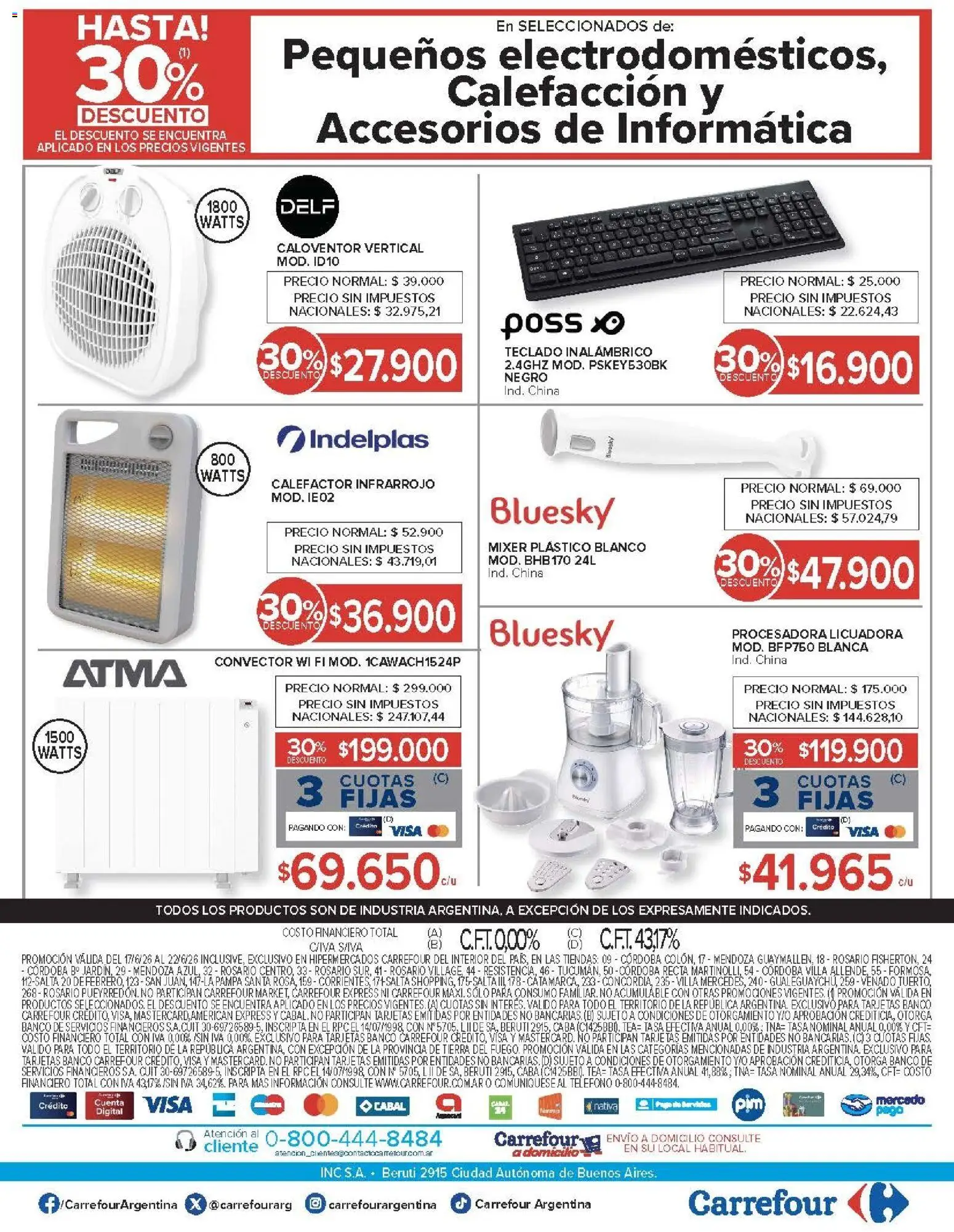 Carrefour - Carrefour Hiper │ válido desde el 17.06.2026 | Página: 32 | Productos: Teclado, Calefactor, Rosario, Licuadora
