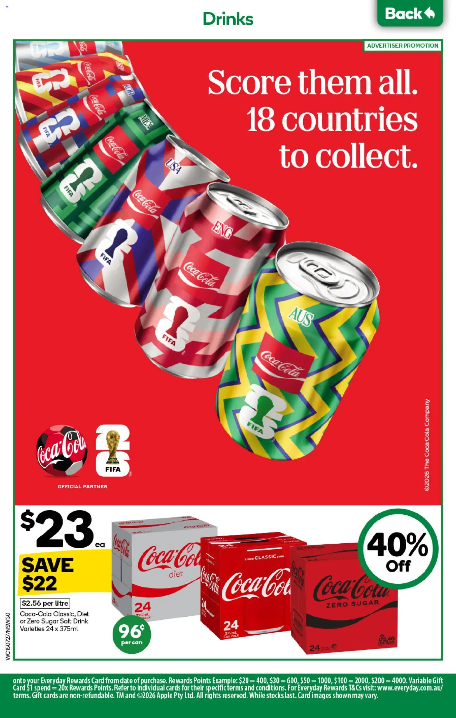 Woolworths catalogue - valid from 15/07/2026 | Page: 30 | Products: Drinks, Coca Cola, Sugar, Date