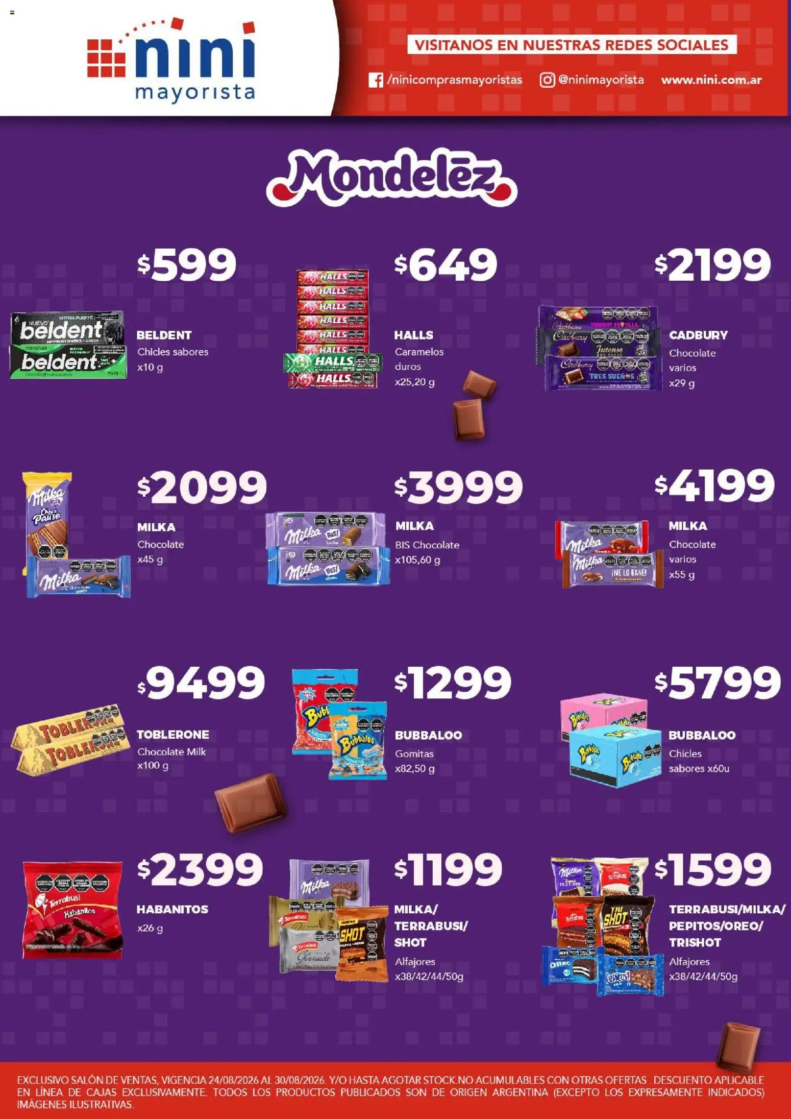 NINI Mayorista ofertas │ válido desde el 24/08/2026 | Página: 33 | Productos: Gomitas, Chicles, Oreo, Chocolate
