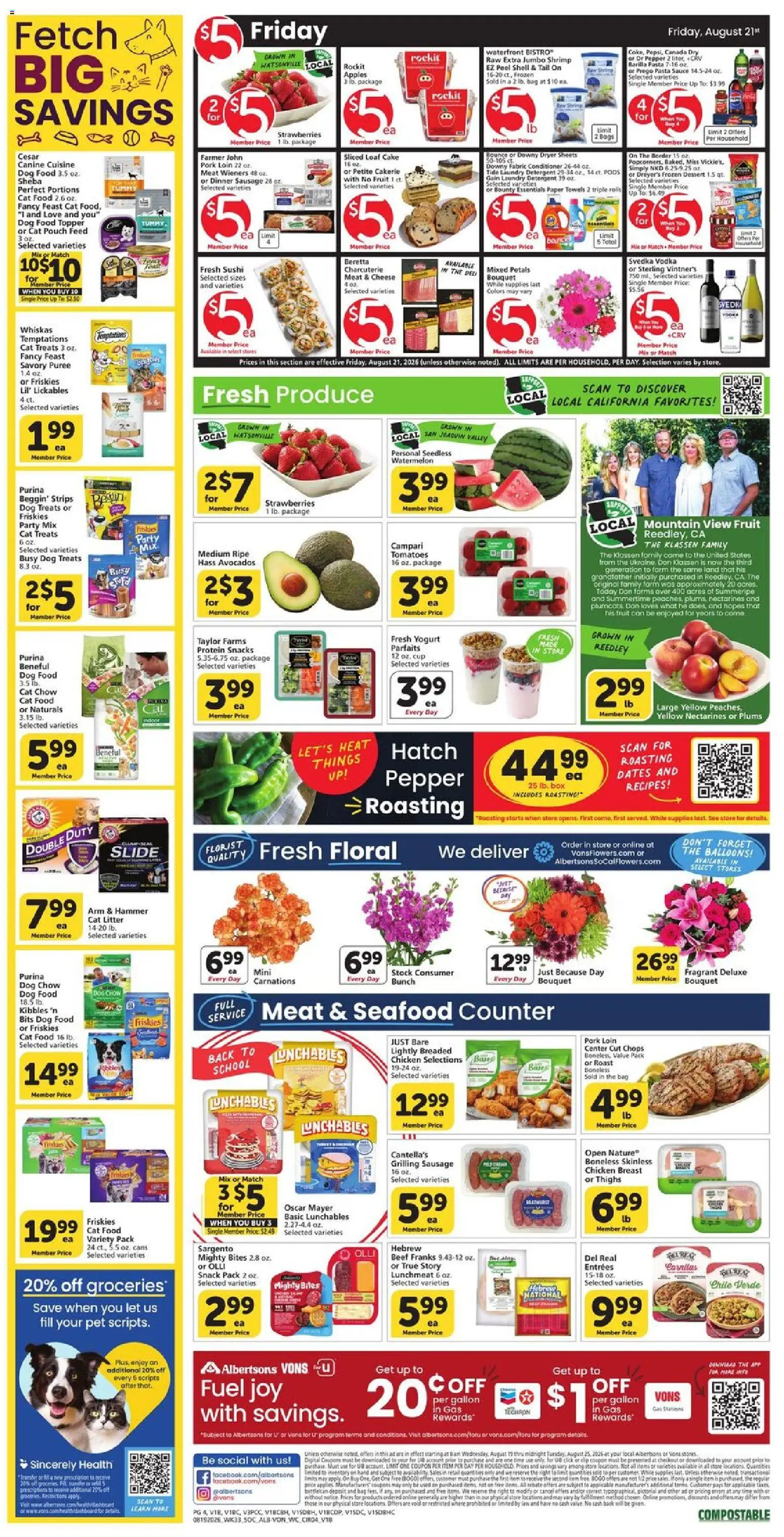 Vons Weekly Ad - valid from 08/19/2026 | Page: 3 | Products: Meat, Laundry detergent, Yogurt, Barilla