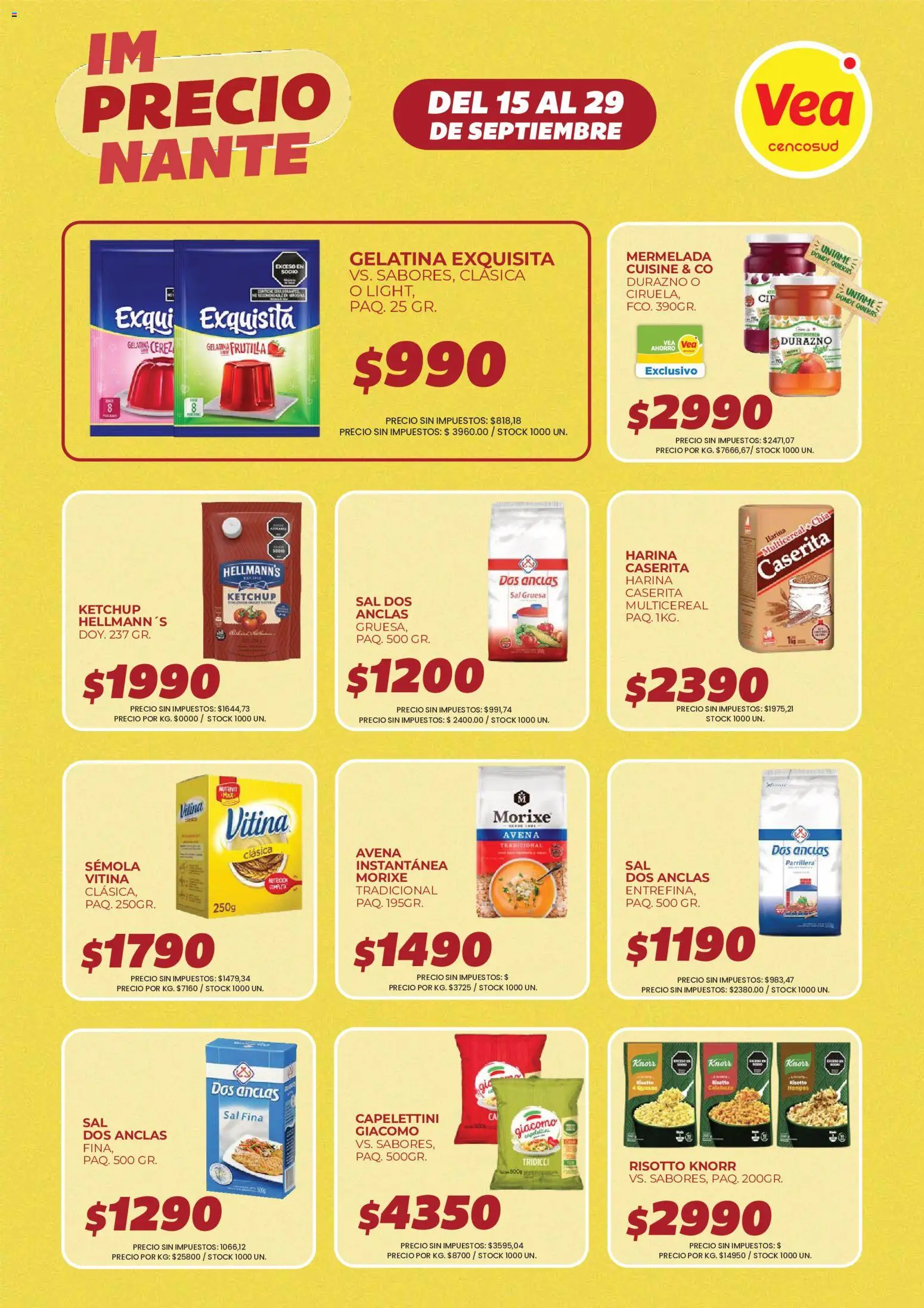 Vea - ImPRECIOnante Cuyo │ válido desde el 15/09/2026 | Página: 5 | Productos: Ketchup, Gelatina, Avena, Mermelada