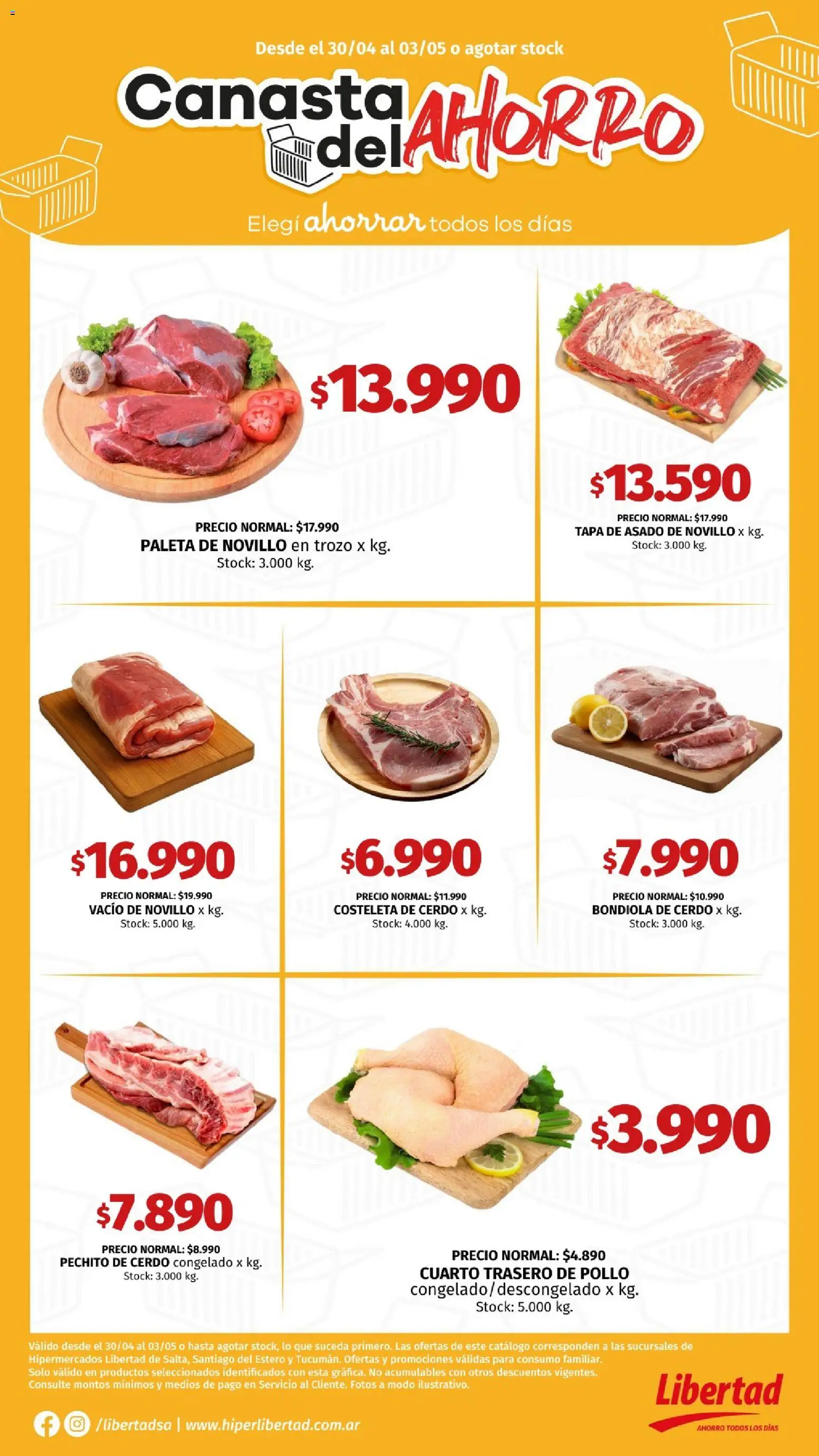 Hipermercado Libertad catálogo │ válido desde el 30.04.2026 | Página: 2 | Productos: Pollo, Paleta, Cerdo, Canasta