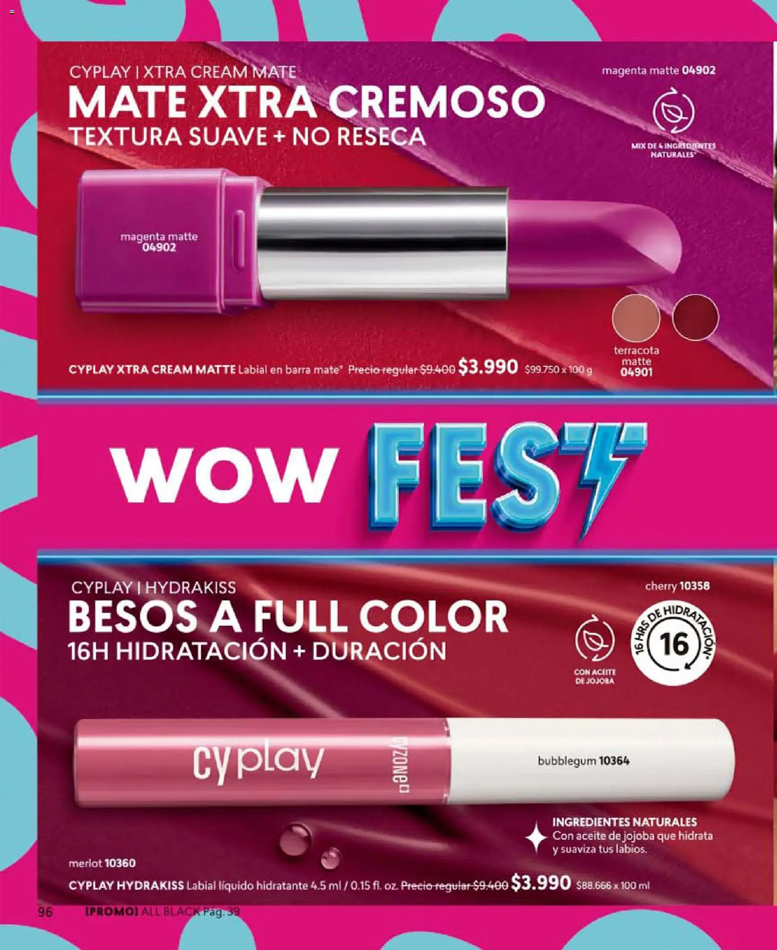 Catálogo CyZone Campaña 10 │ válido desde el 01.06.2026 | Página: 96 | Productos: Mate, Labial, Aceite