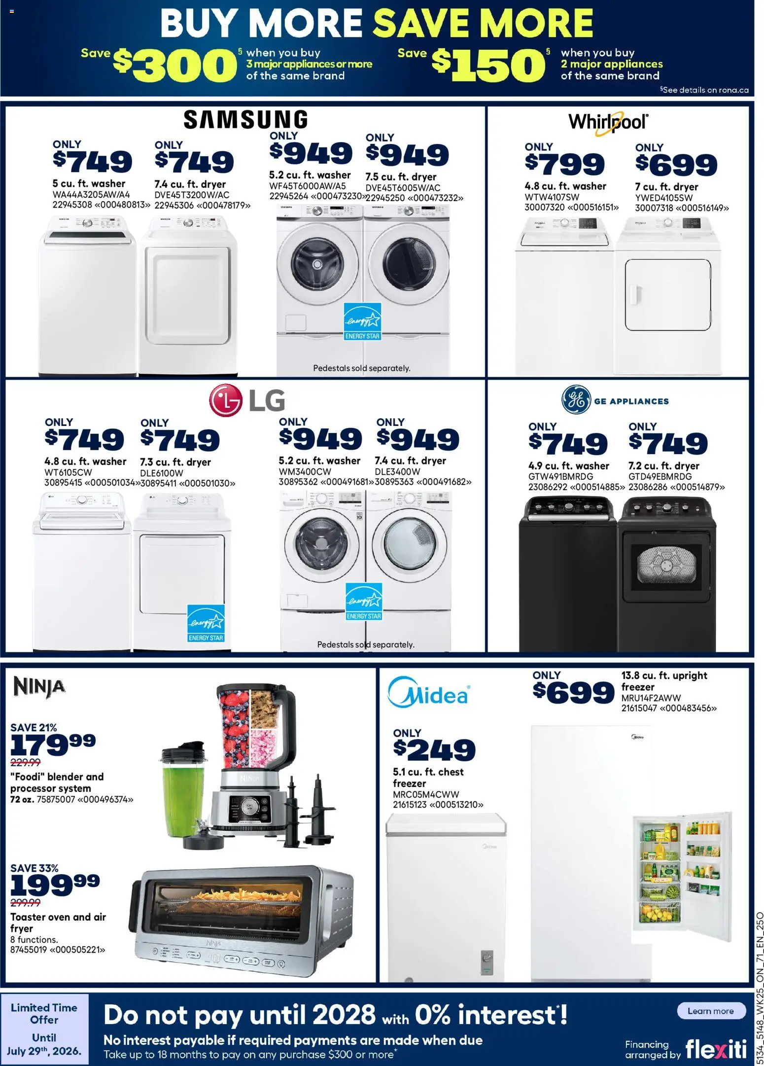 Rona flyer valid from Jul 16, 2026 | Page: 19 | Products: Freezer, Oven, Toaster, Fryer