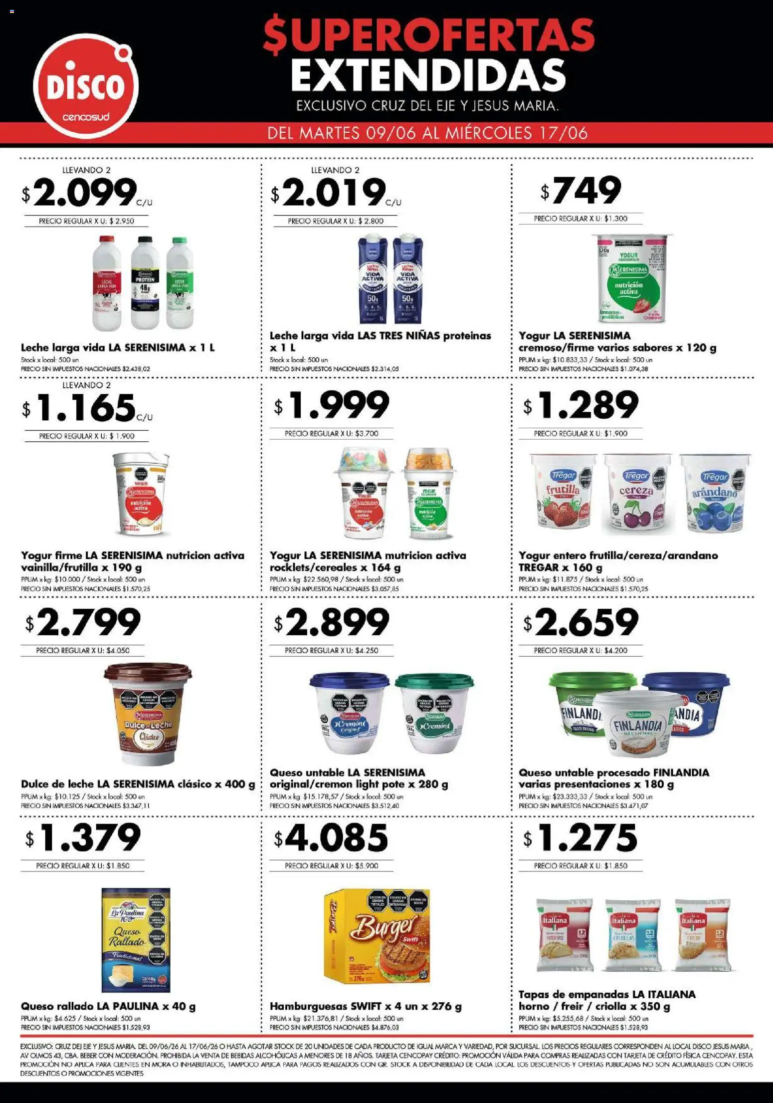 Disco - Superofertas extendidas - Cruz del Eje y Jesus Maria │ válido desde el 08.06.2026 | Página: 6 | Productos: Disco, Frutilla, Dulce de leche, Yogur