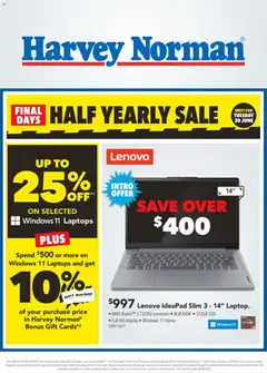 Harvey Norman Half Early Sale on Laptops preview  - valid from 28 Jun 2026