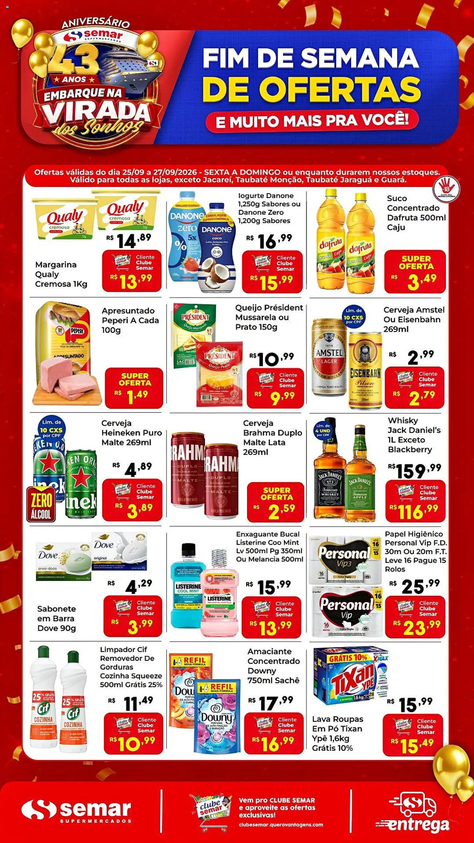 Semar Supermercado Folheto - válido de 25/09/2026 | Página: 2 | Produtos: Hortelã, Álcool, Enxaguante bucal, Dove