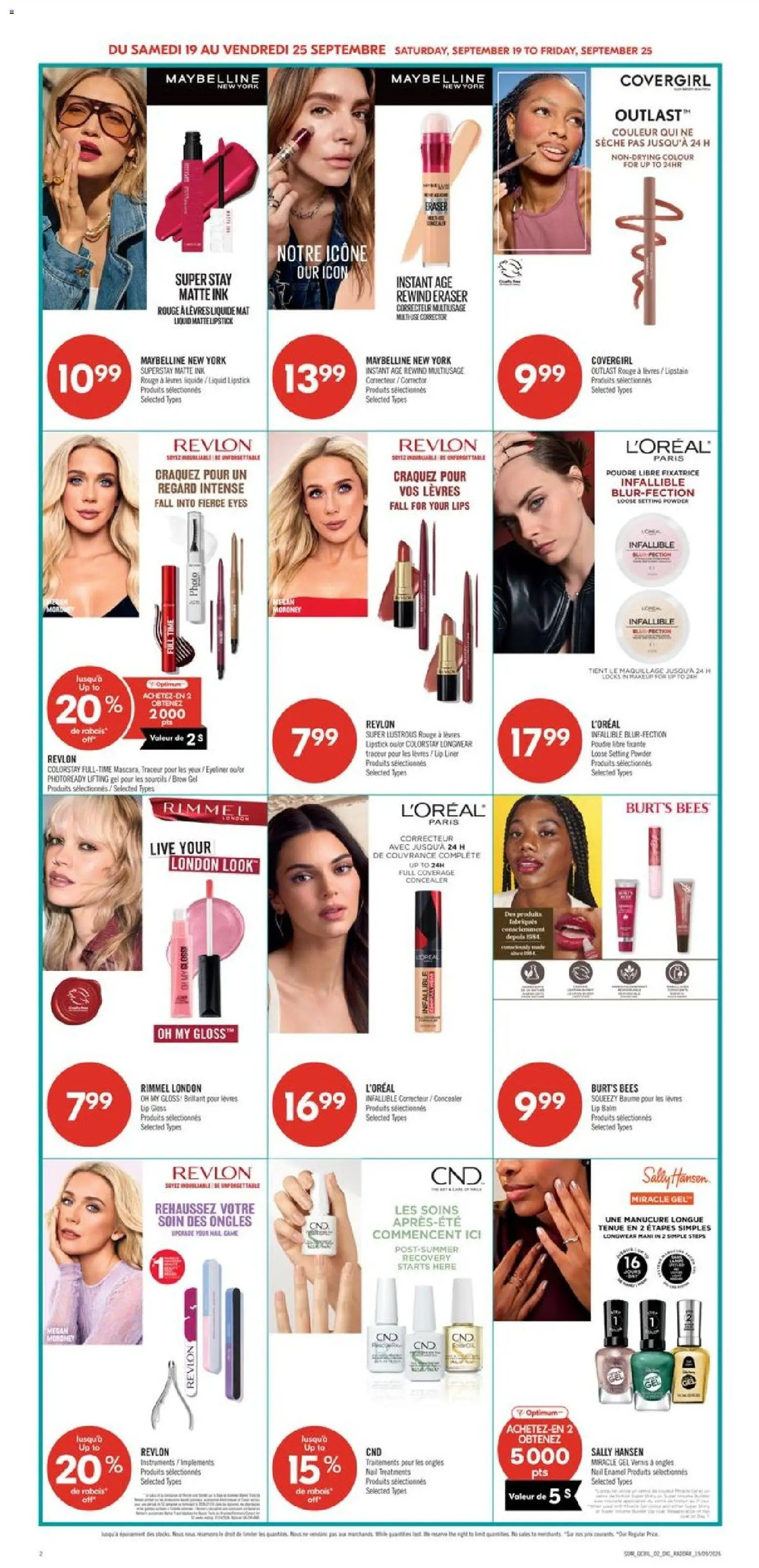 Pharmaprix flyer valid from Sep 19, 2026 | Page: 16 | Products: Concealer, Powder, Eyeliner, Lip gloss