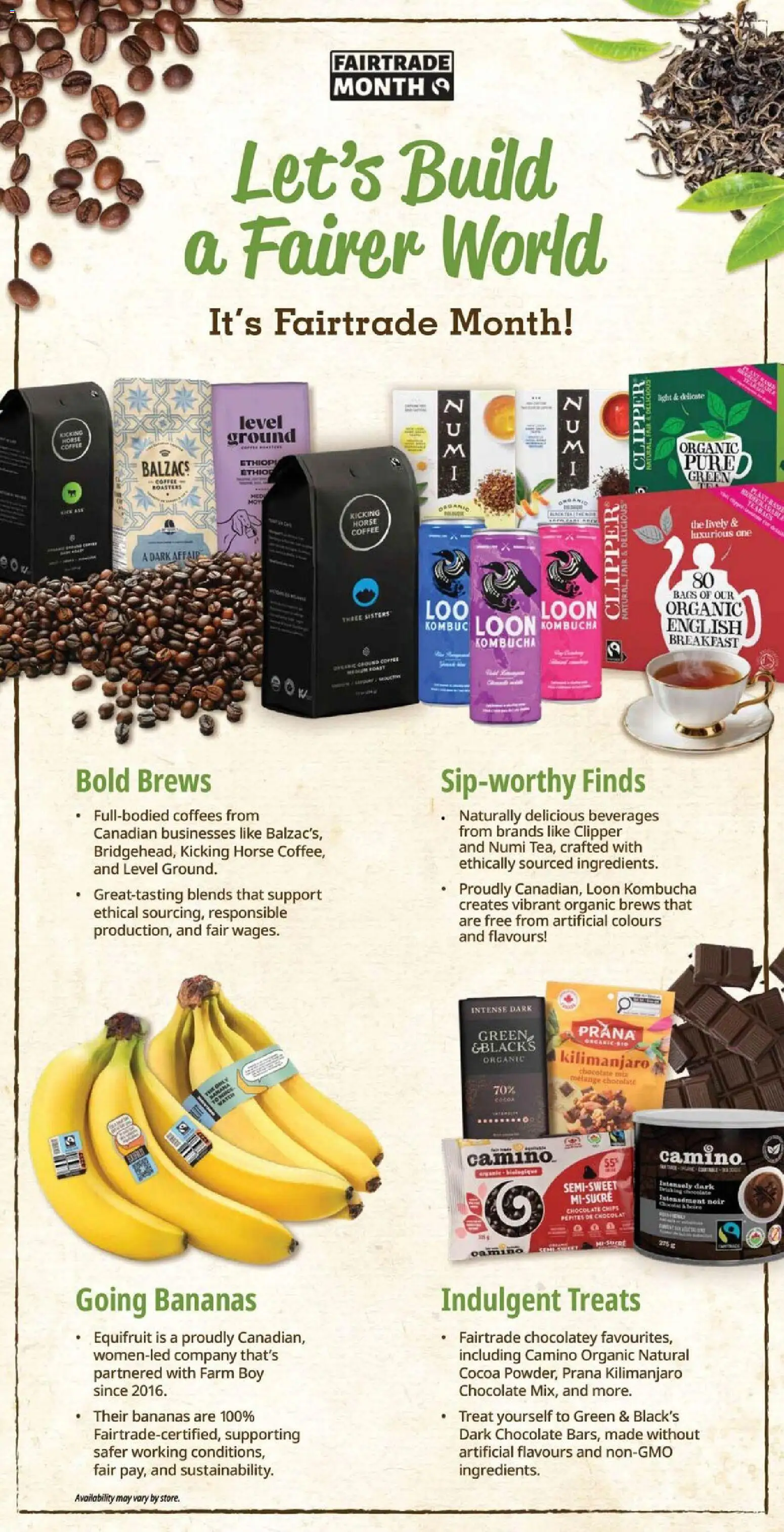 Farm Boy flyer valid from Oct 1, 2026 | Page: 6 | Products: Chips, Cocoa, Coffee, Bananas