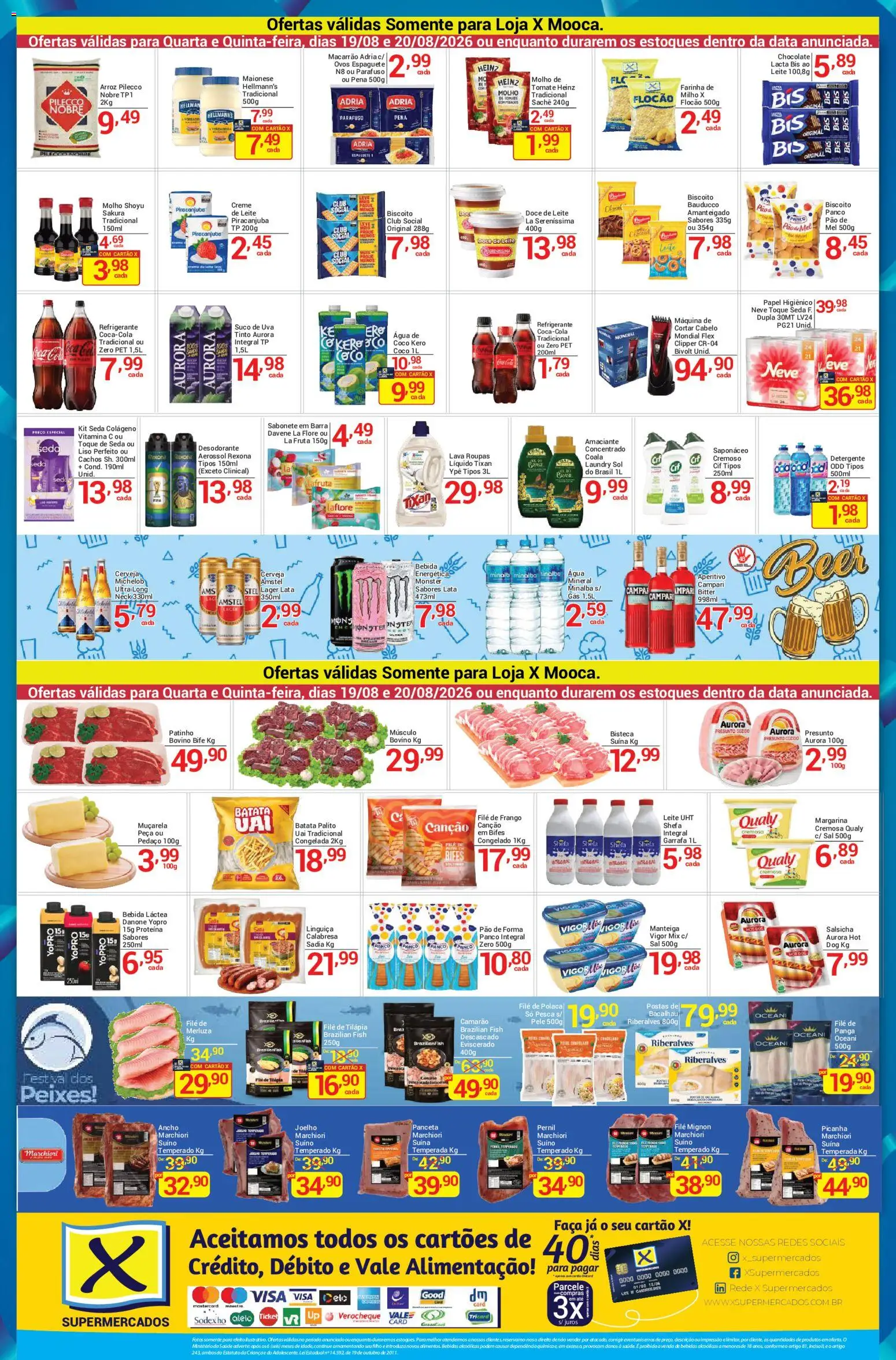 X Supermercados Folheto - válido de 19/08/2026 | Página: 2 | Produtos: Manteiga, Ovos, Arroz, File de polaca