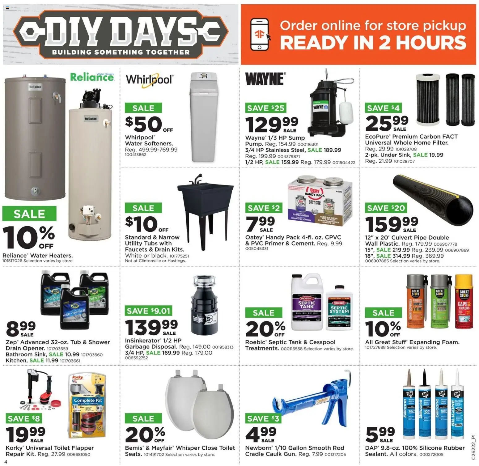 Mills Fleet Farm DIY Days - valid from 26.05.2026 | Page: 4 | Products: Pipe, Shower, Water, Rod